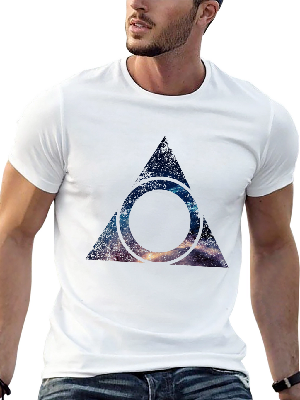 Galaxy Deathly Hallows T-Shirt - Black Cotton Blend