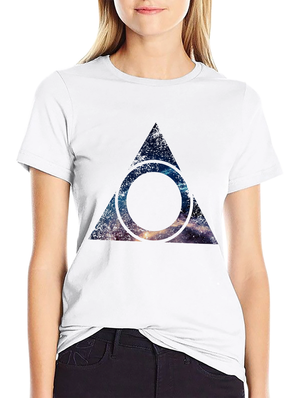 Galaxy Deathly Hallows T-Shirt - Black Cotton Blend
