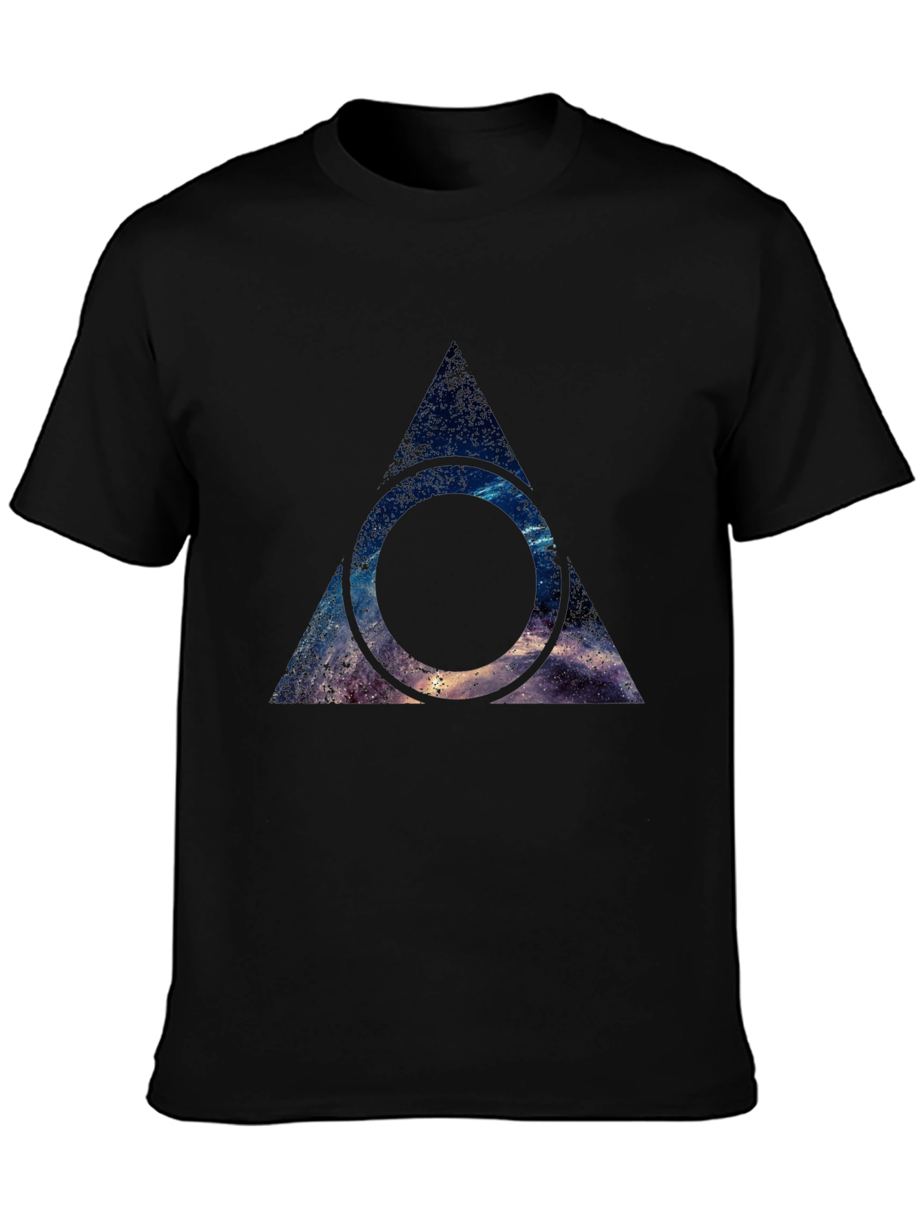 Galaxy Deathly Hallows T-Shirt - Black Cotton Blend