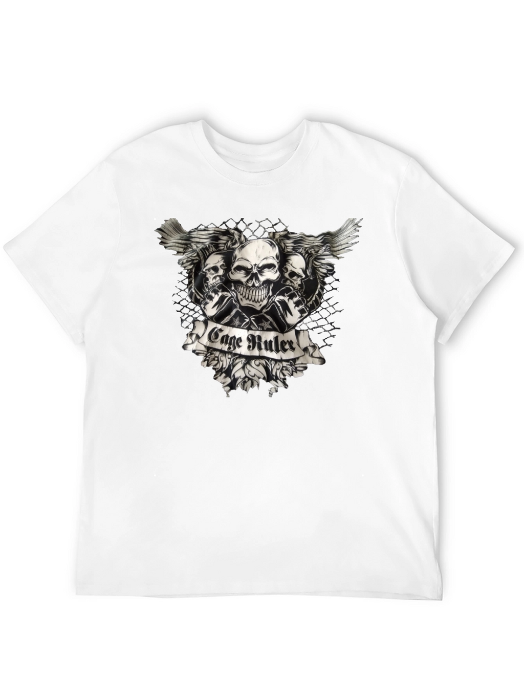 Cage Ruler Skull Wings T-Shirt