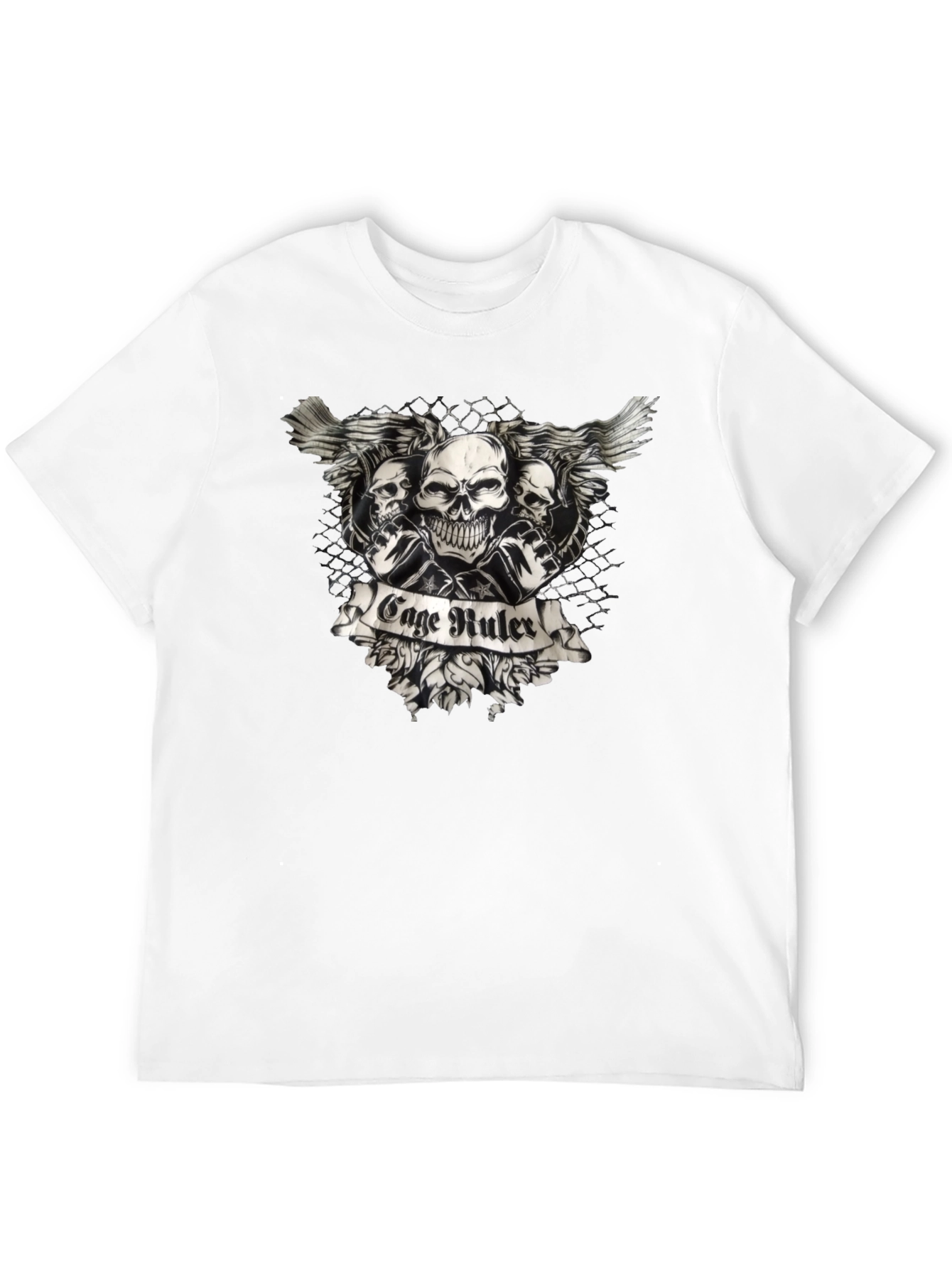 Cage Ruler Skull Wings T-Shirt