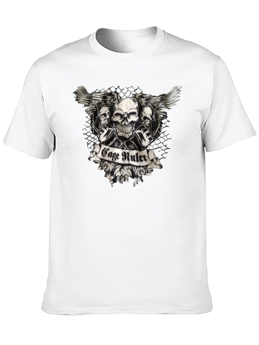 Cage Ruler Skull Wings T-Shirt
