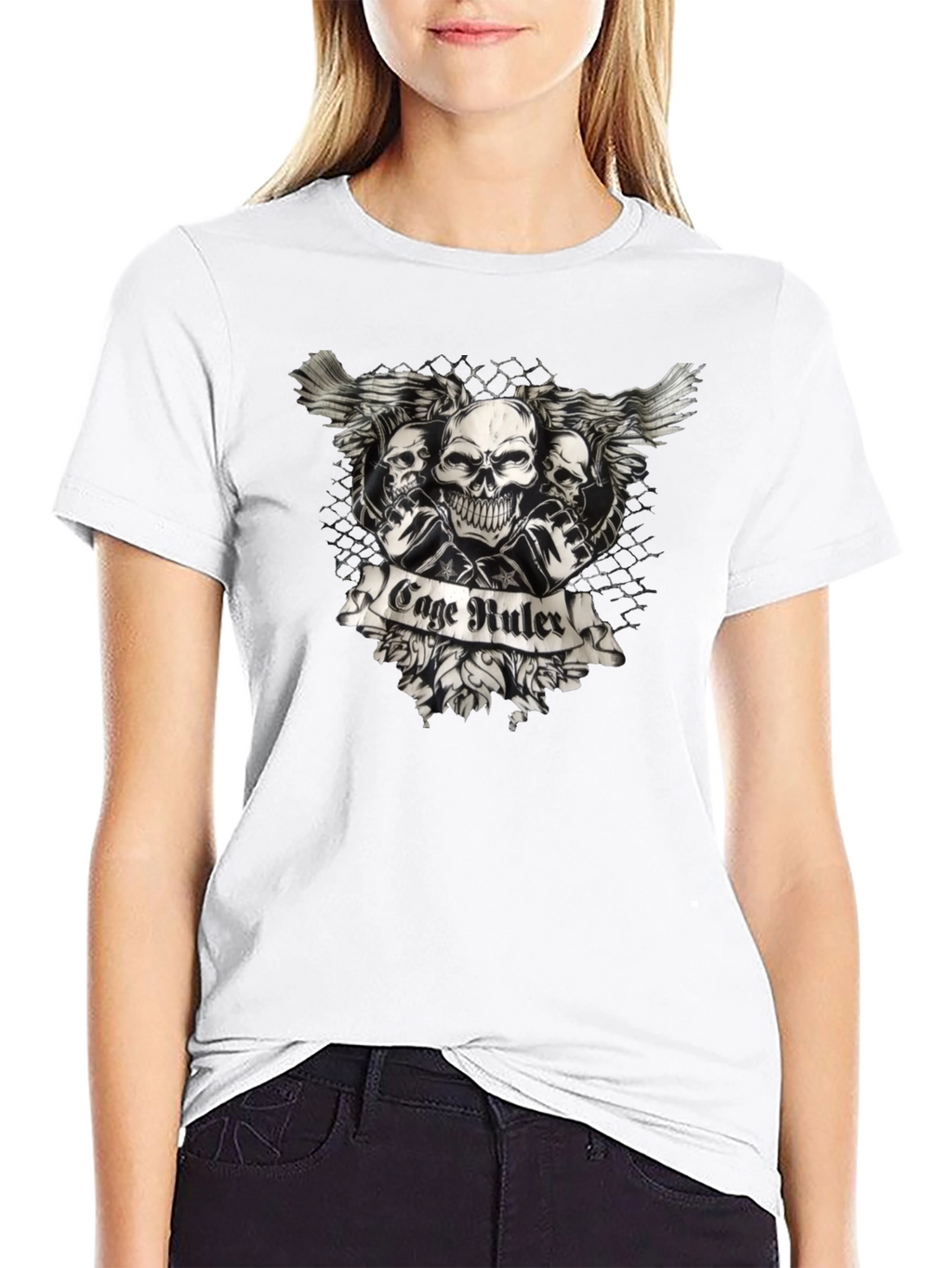 Cage Ruler Skull Wings T-Shirt