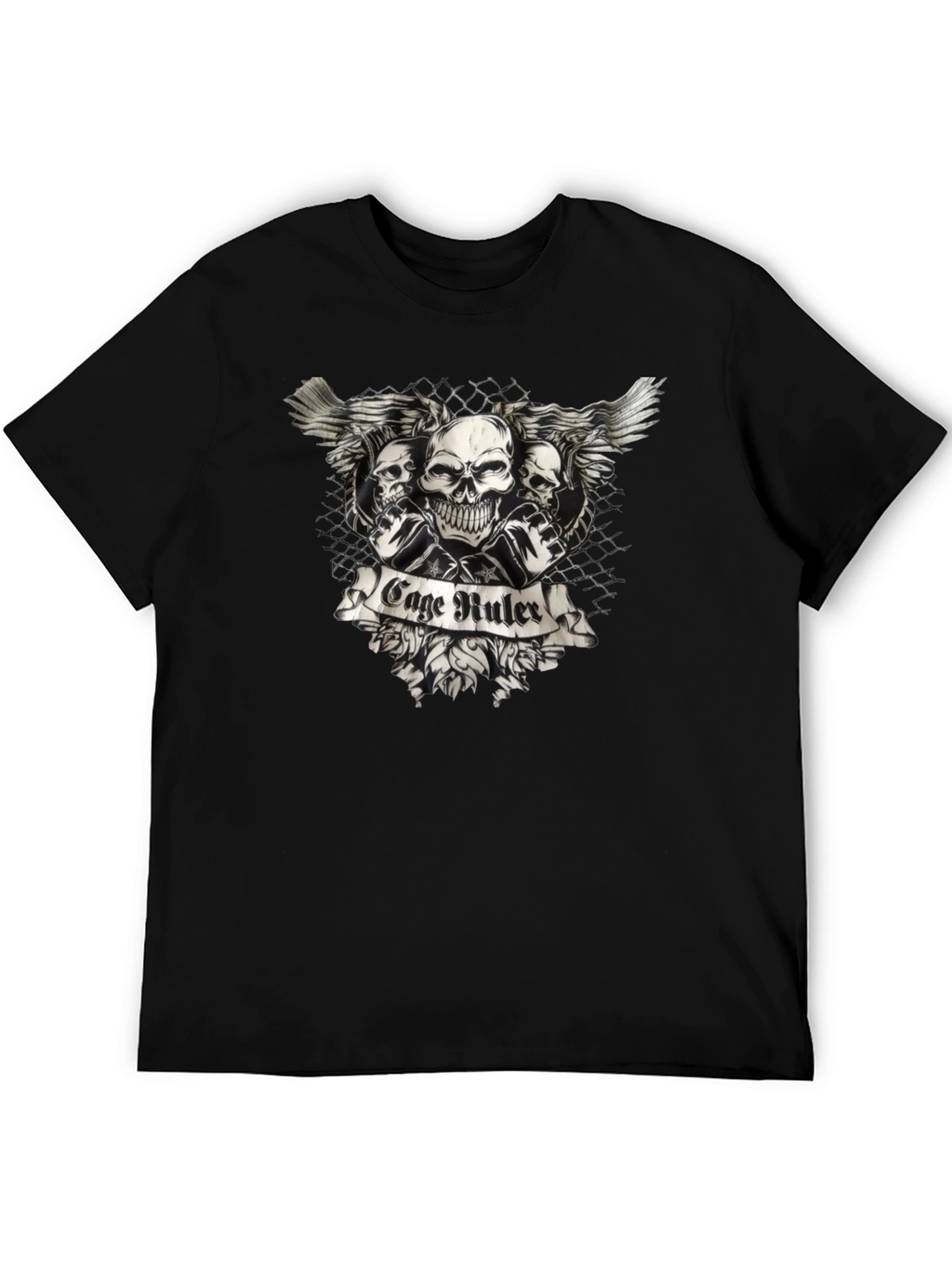 Cage Ruler Skull Wings T-Shirt