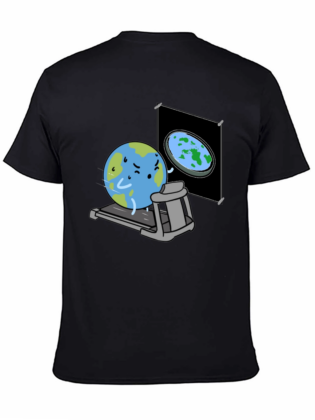 Round Earth On Treadmill T-Shirt