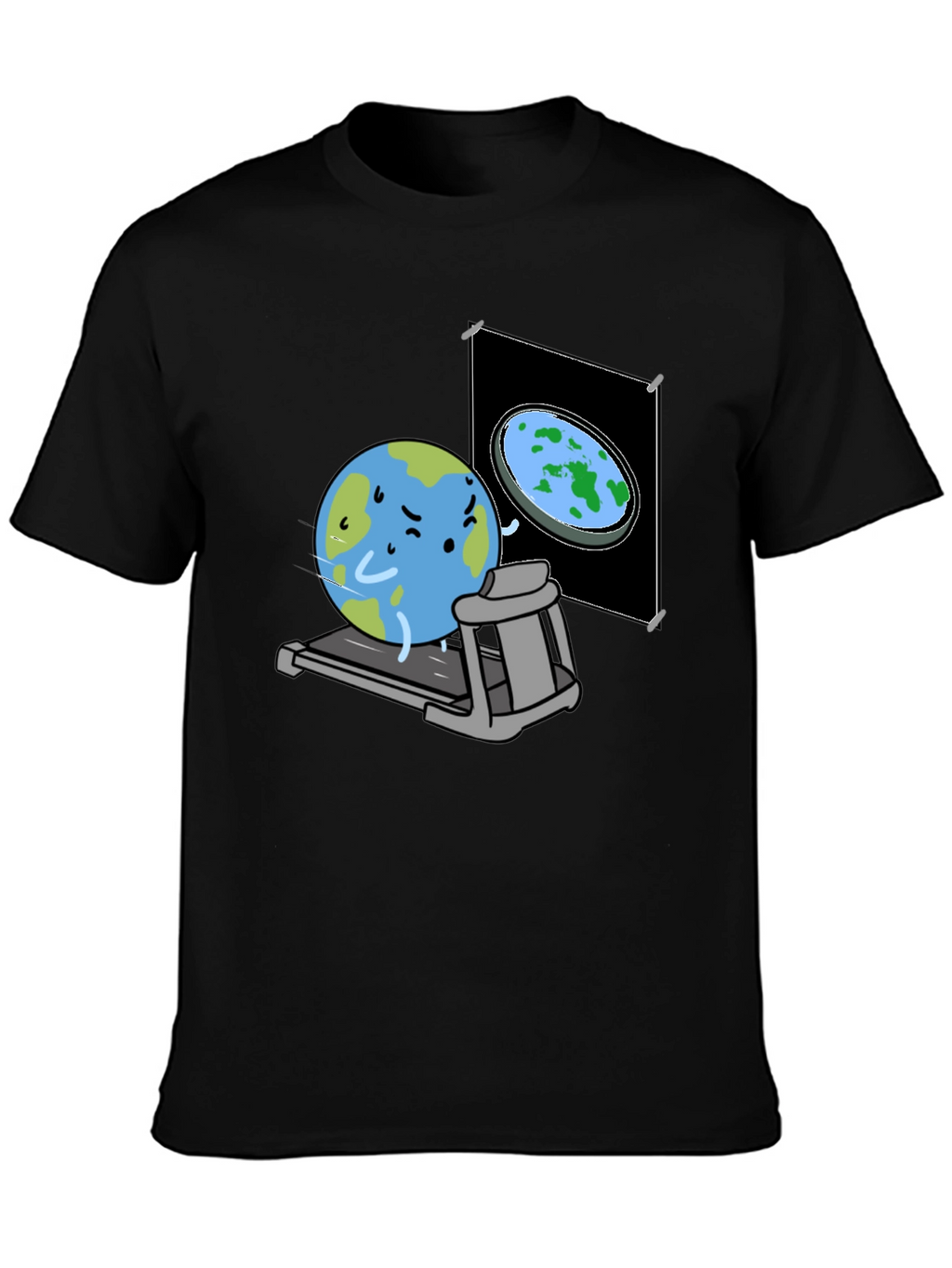 Round Earth On Treadmill T-Shirt