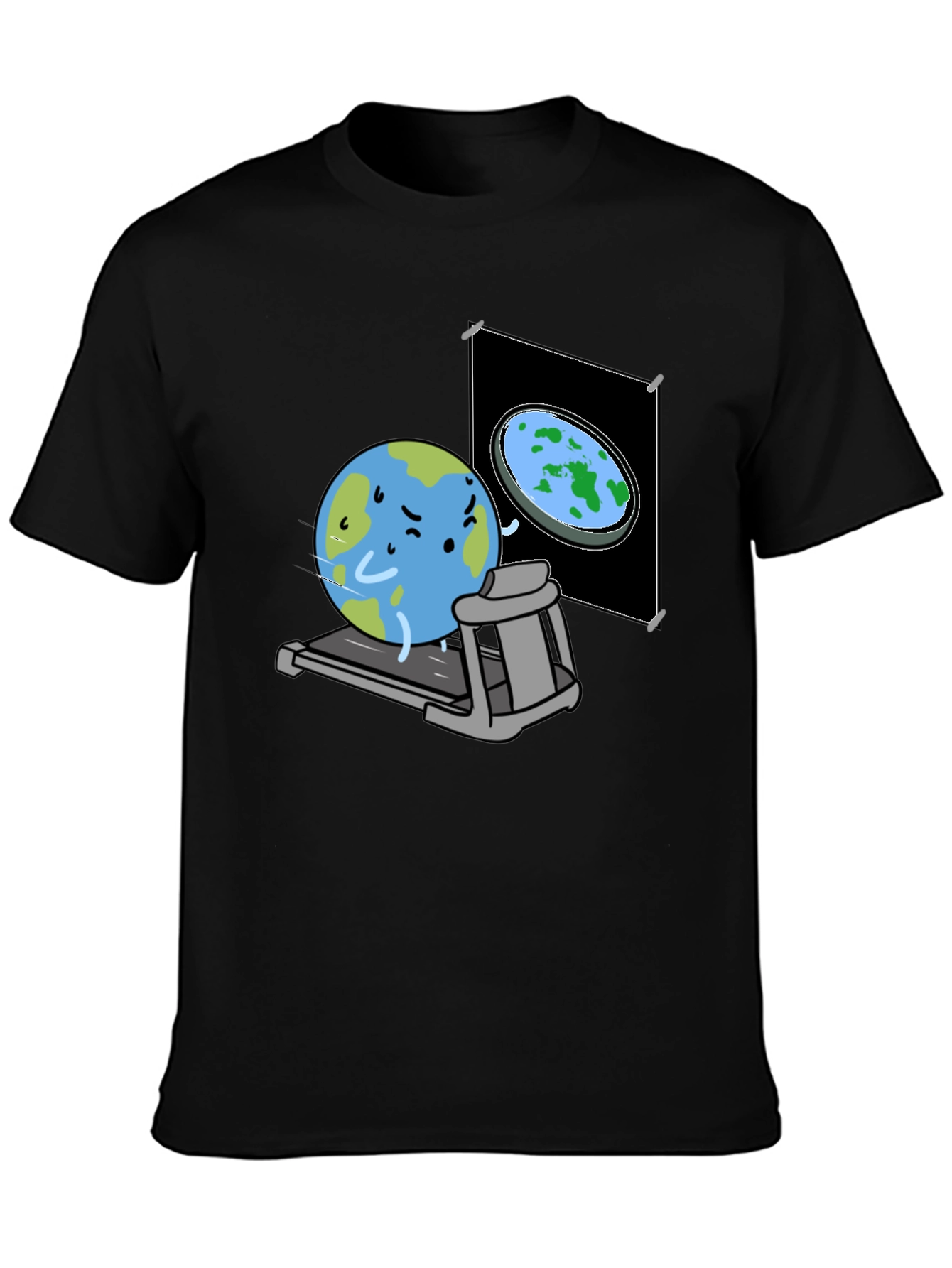 Round Earth On Treadmill T-Shirt