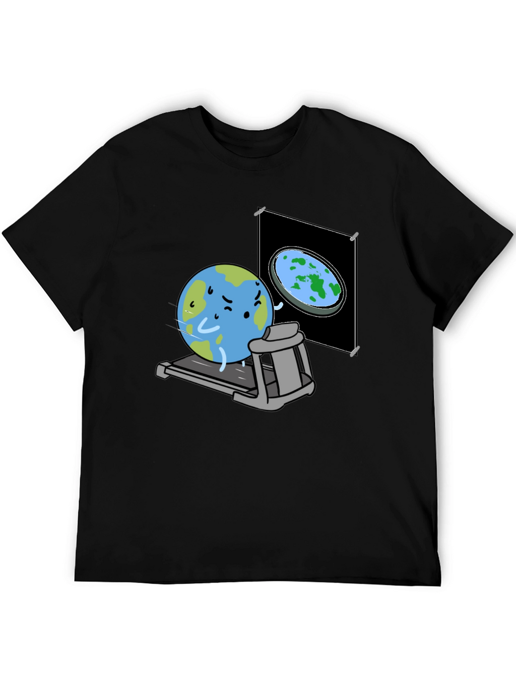 Round Earth On Treadmill T-Shirt