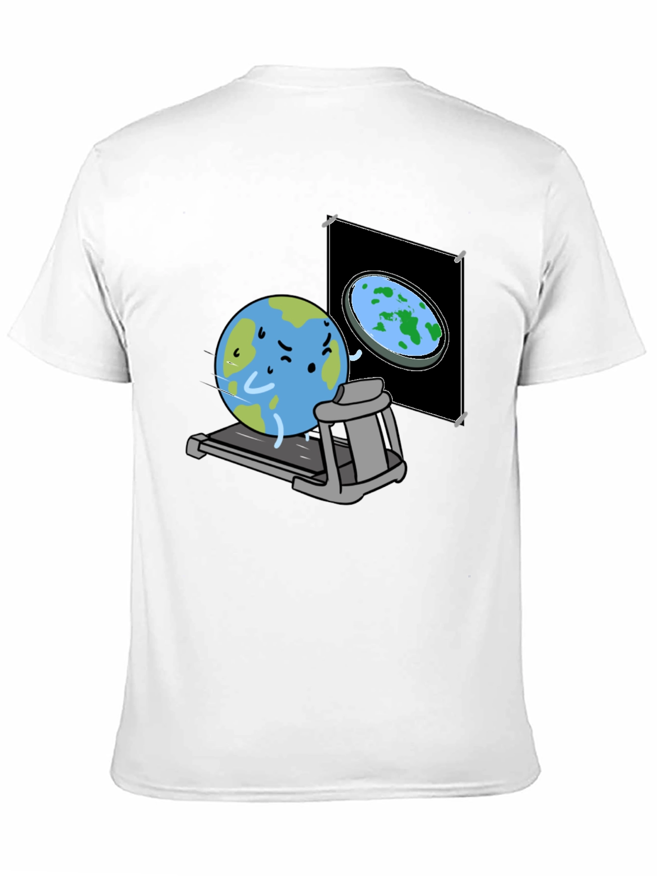 Round Earth On Treadmill T-Shirt