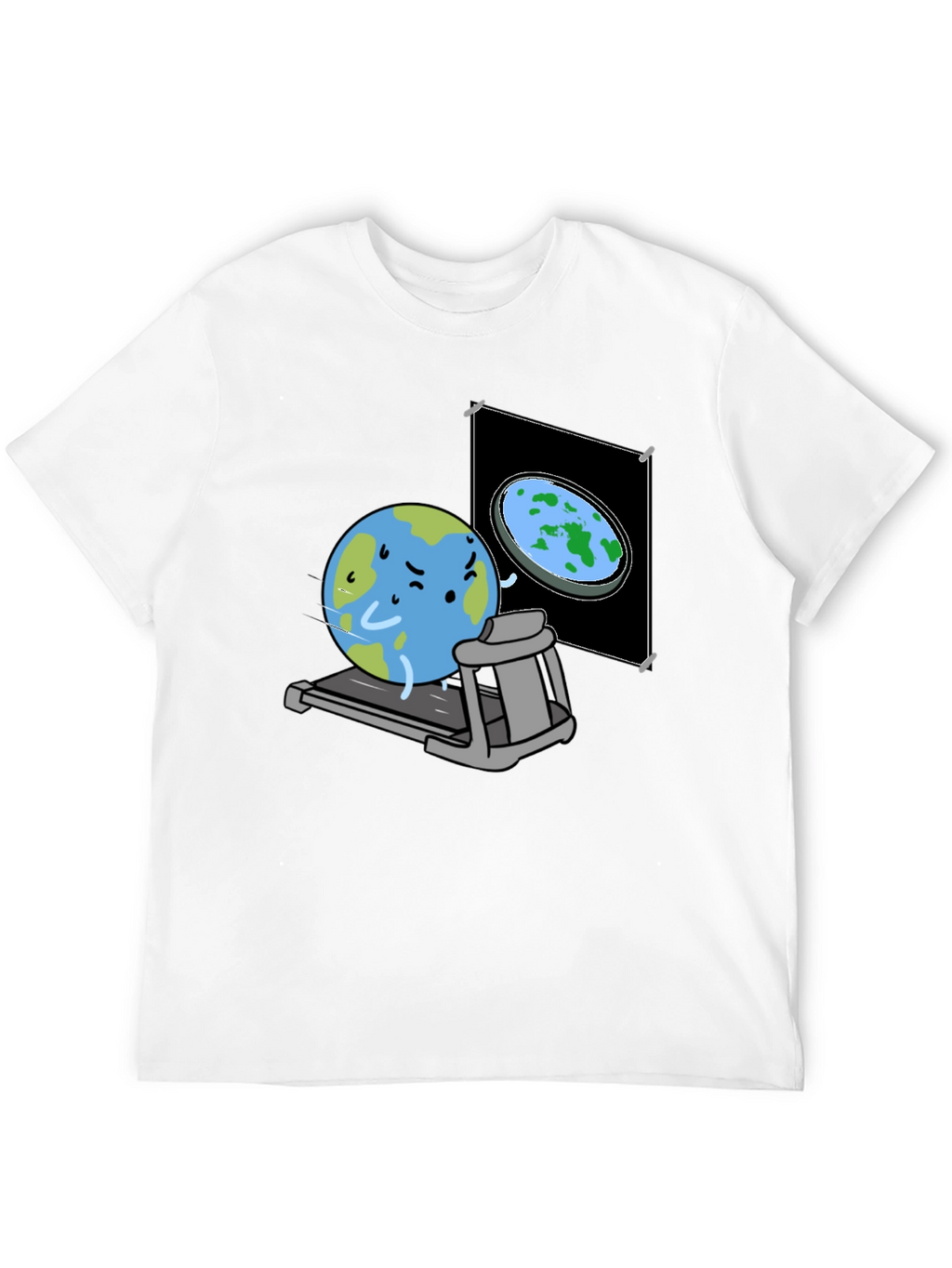 Round Earth On Treadmill T-Shirt