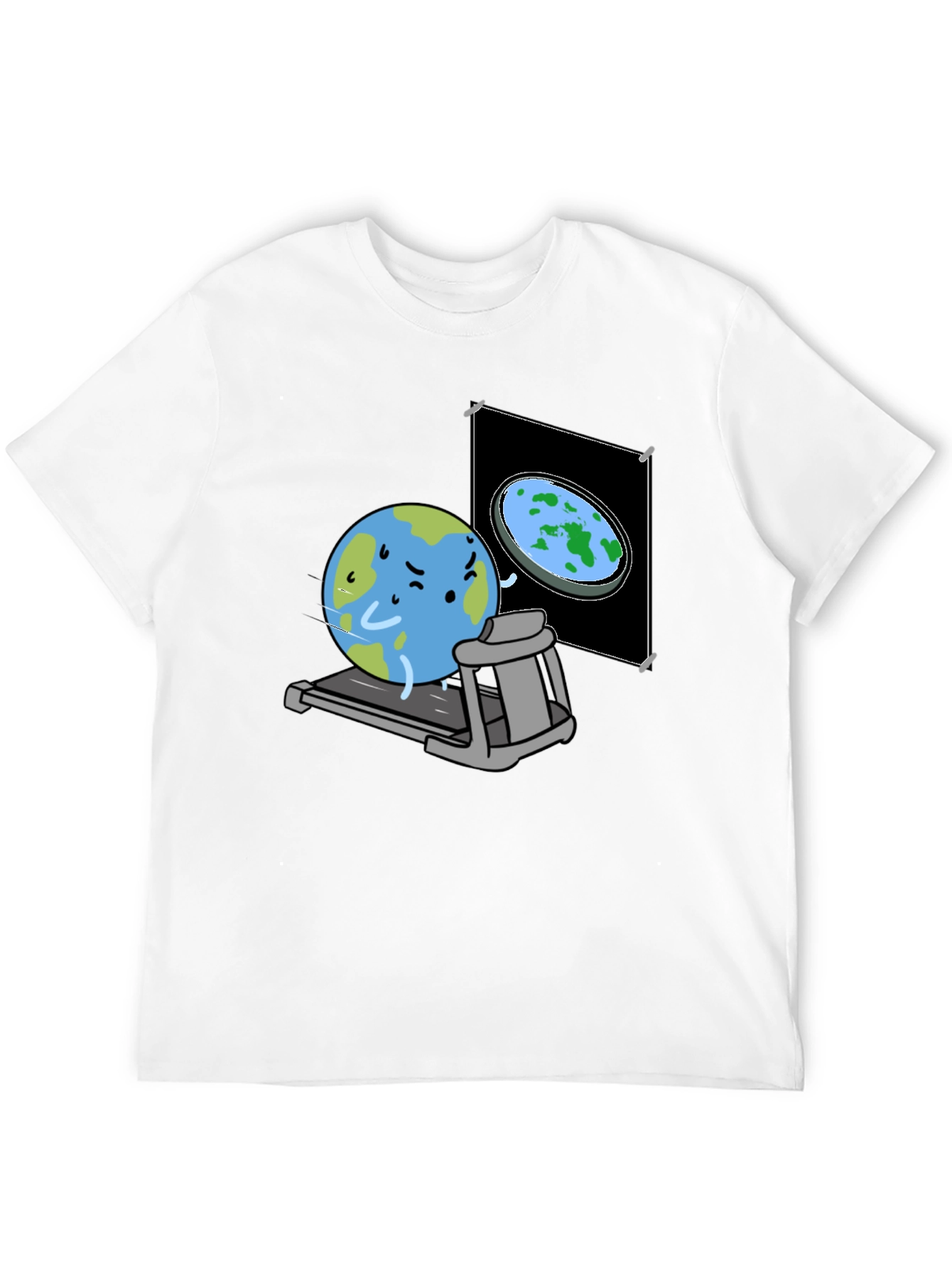 Round Earth On Treadmill T-Shirt