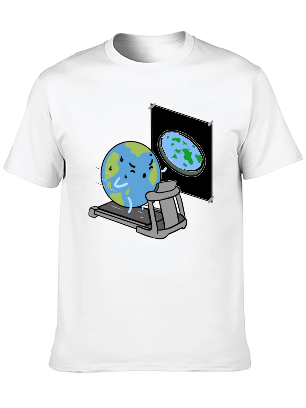 Round Earth On Treadmill T-Shirt