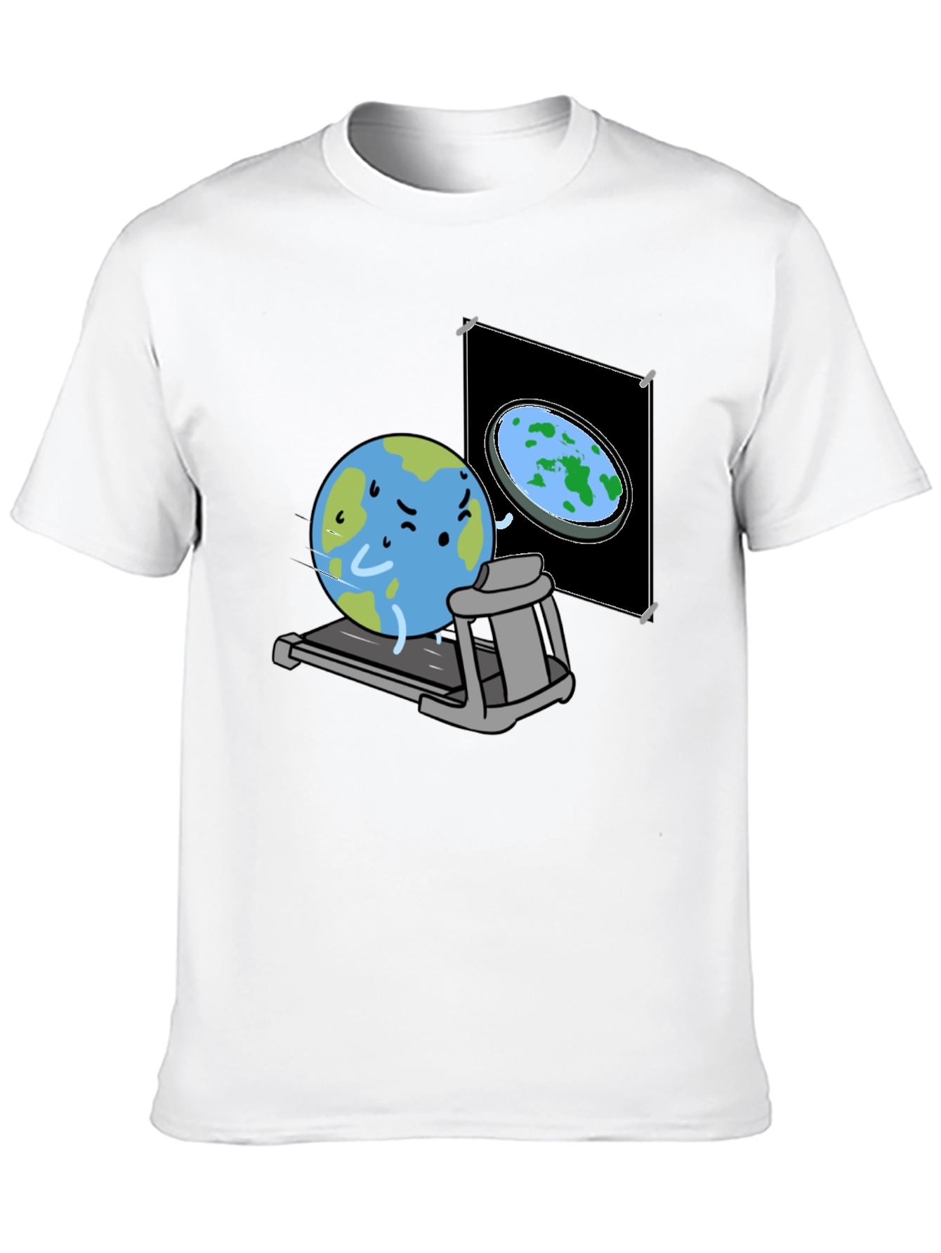 Round Earth On Treadmill T-Shirt