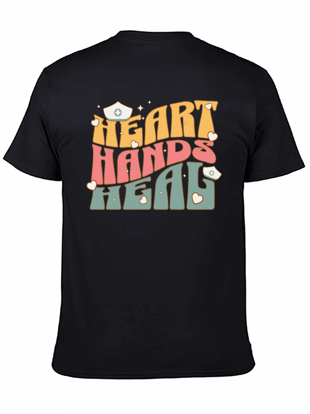 Heart Hands Heal Nurse Graphic T-Shirt