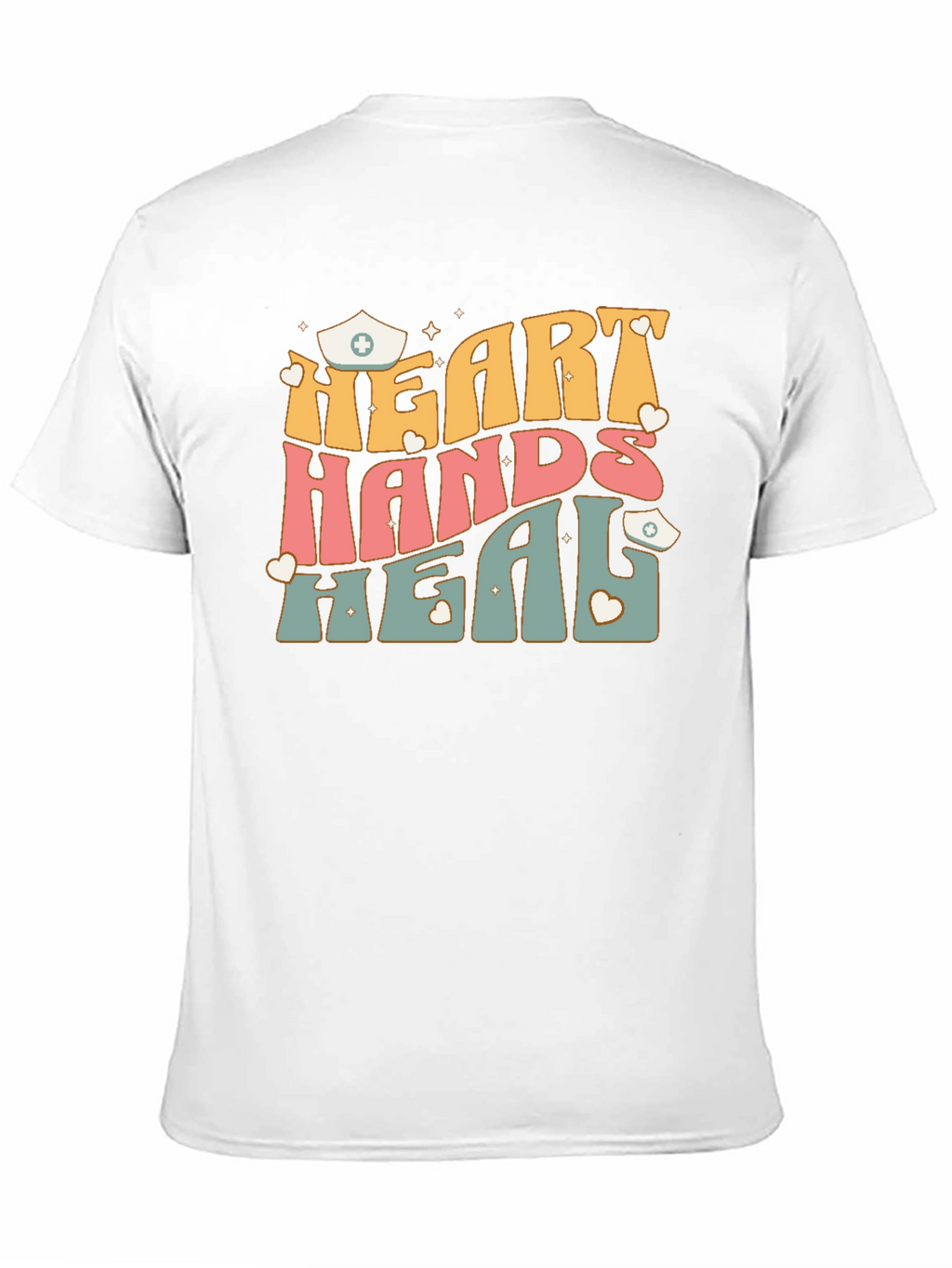 Heart Hands Heal Nurse Graphic T-Shirt