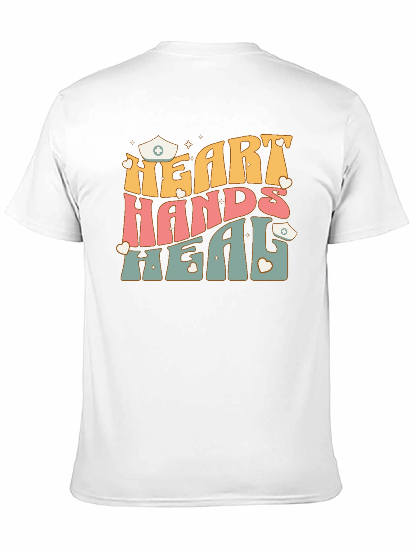 Heart Hands Heal Nurse Graphic T-Shirt