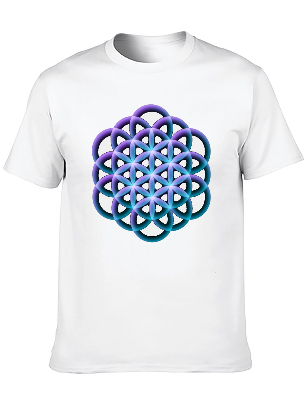 Geometric Circle Flower Black Graphic Tee