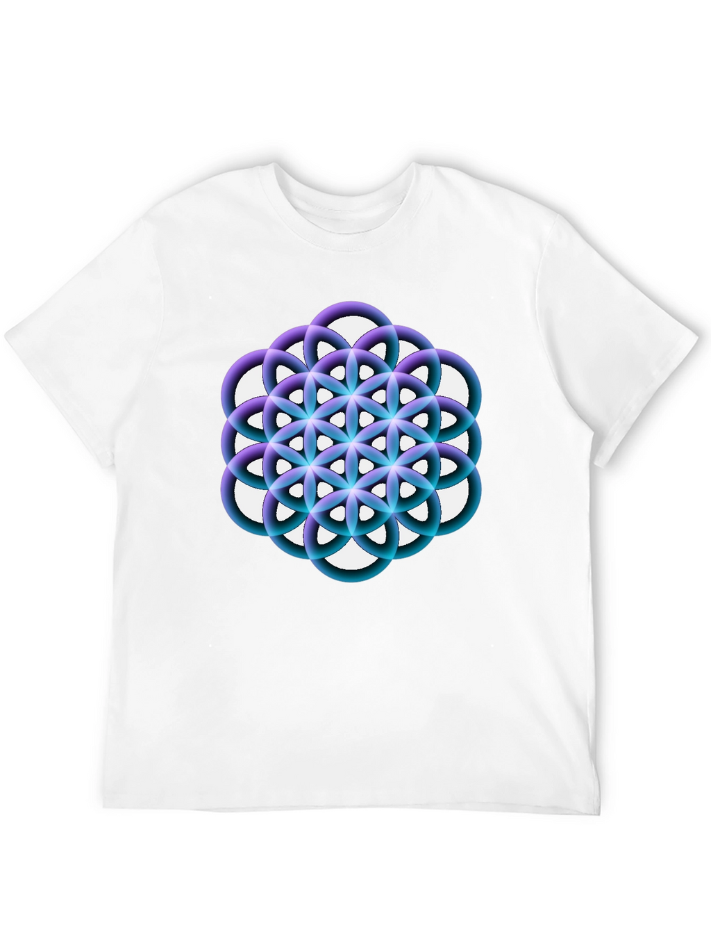 Geometric Circle Flower Black Graphic Tee