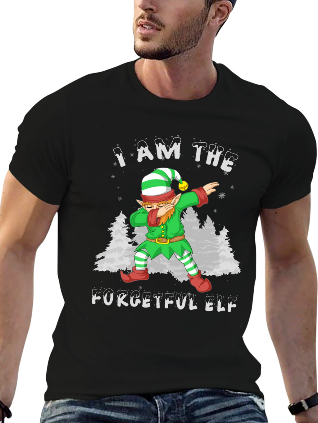 Forgetful Elf Dabbing Christmas T-Shirt