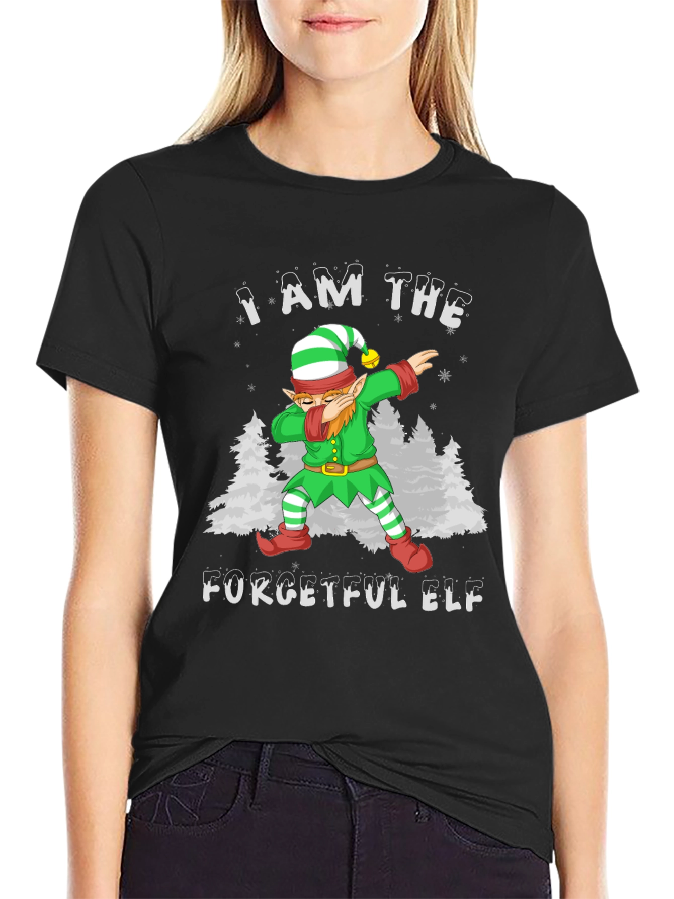 Forgetful Elf Dabbing Christmas T-Shirt