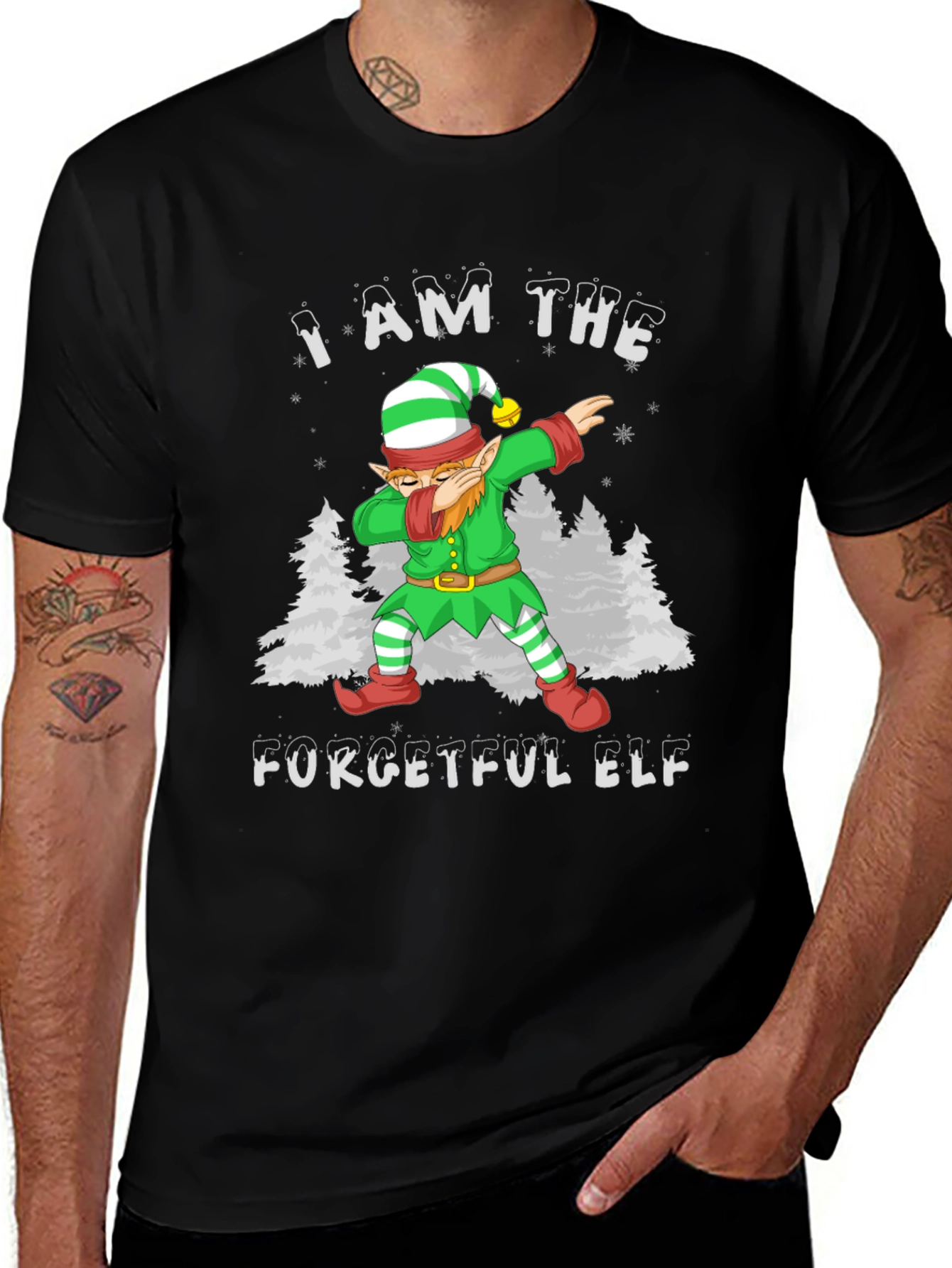 Forgetful Elf Dabbing Christmas T-Shirt