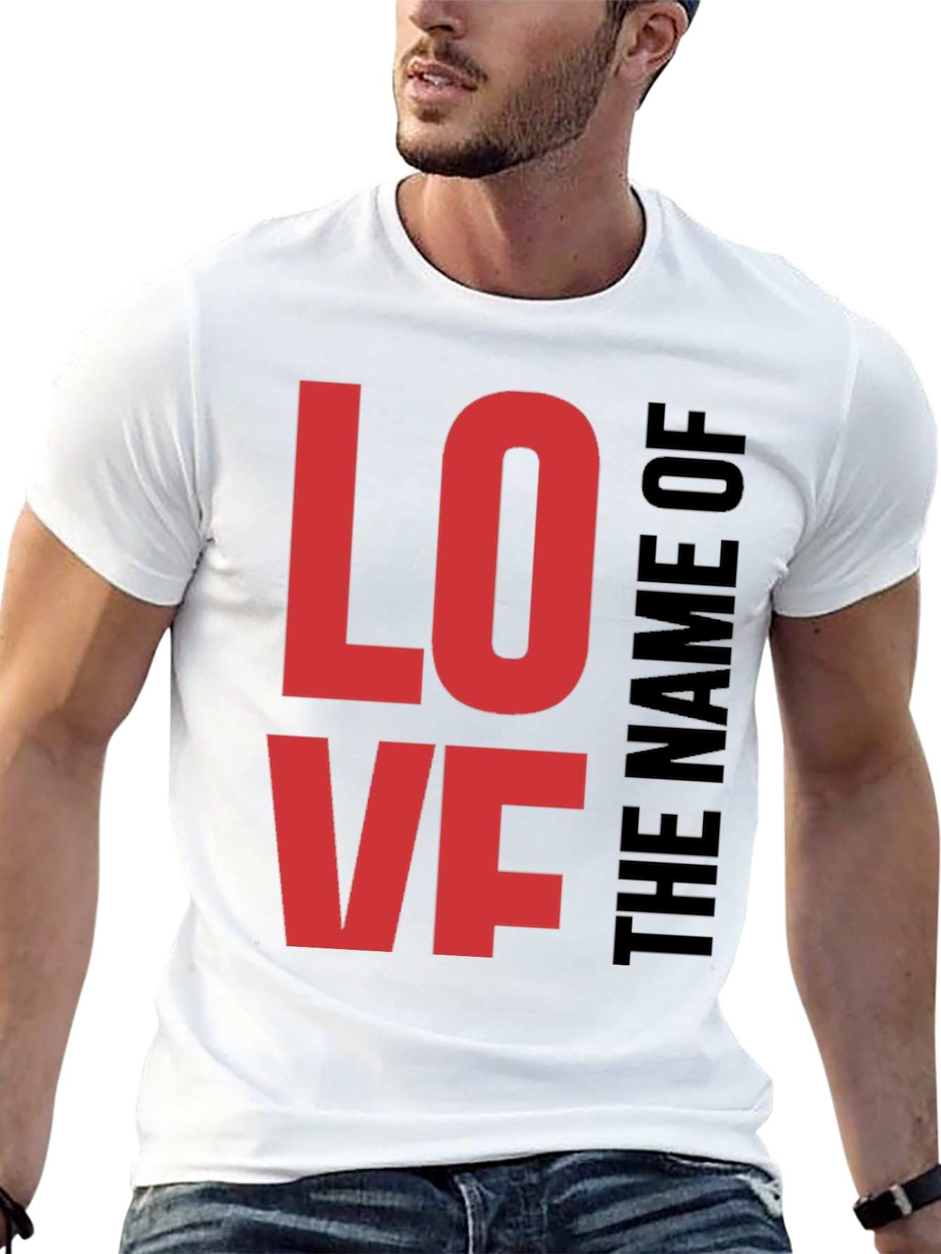 Love Graphic Black Tee for Men