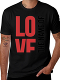 Love Graphic Black Tee for Men