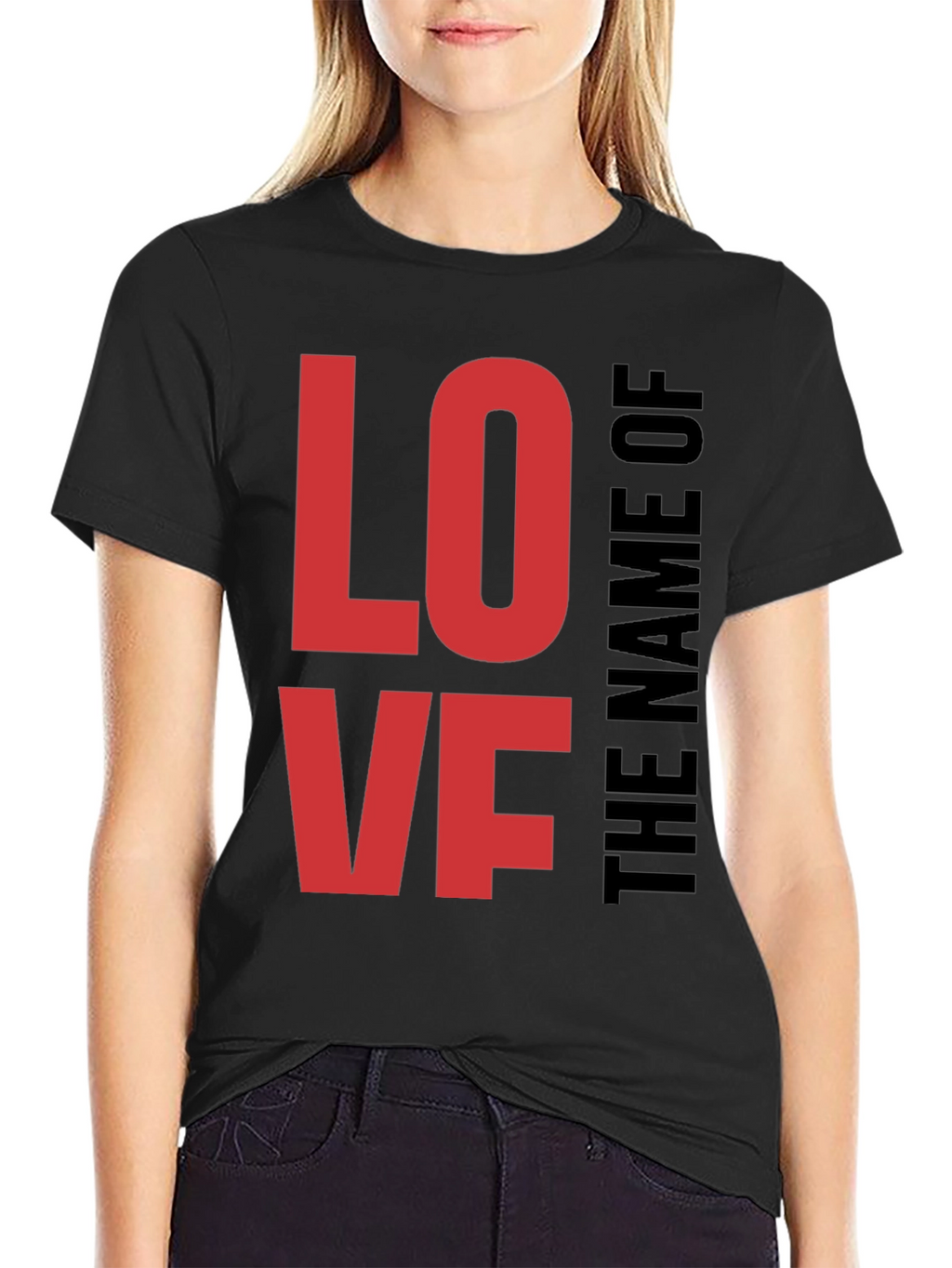 Love Graphic Black Tee for Men