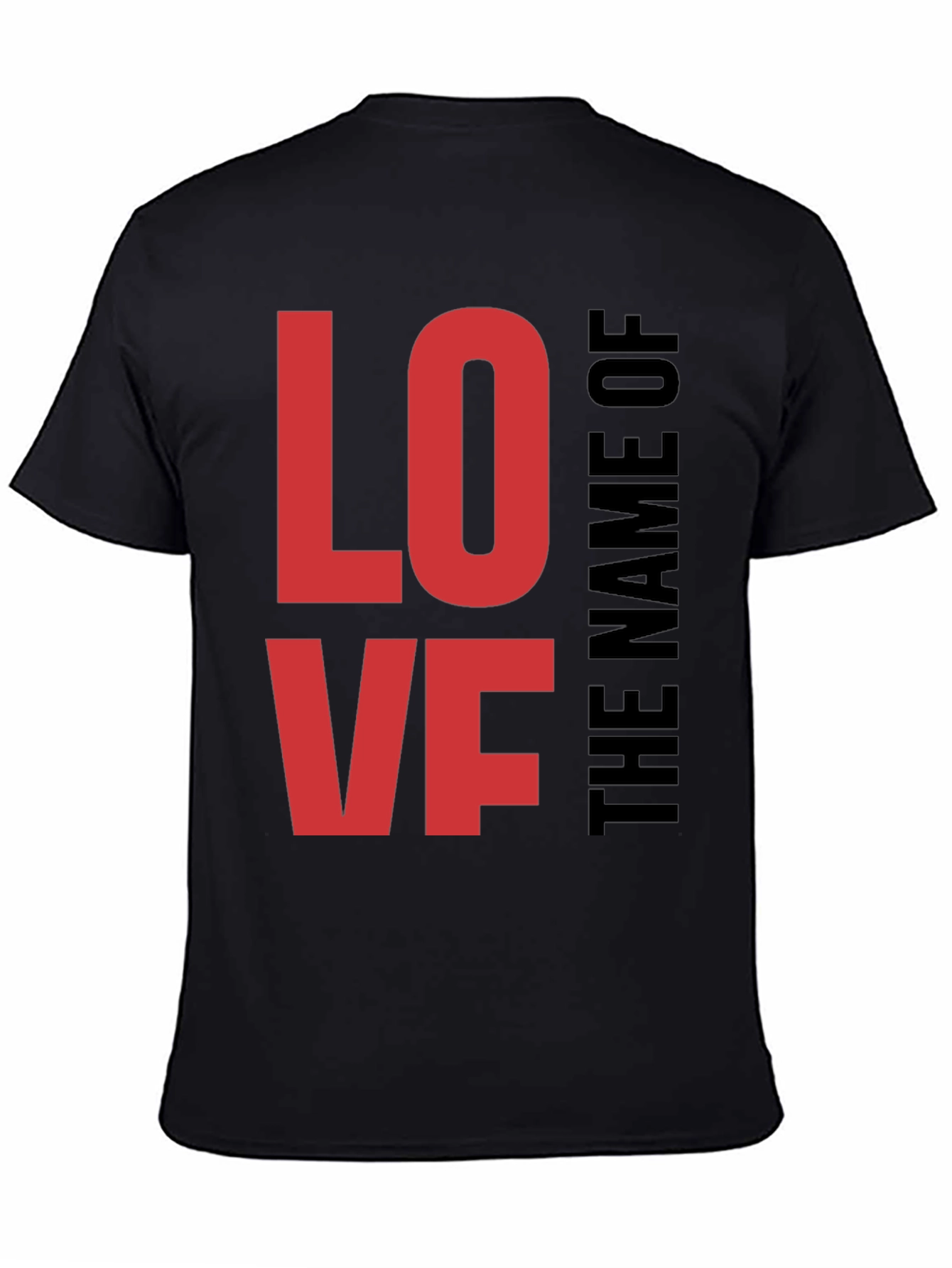 Love Graphic Black Tee for Men