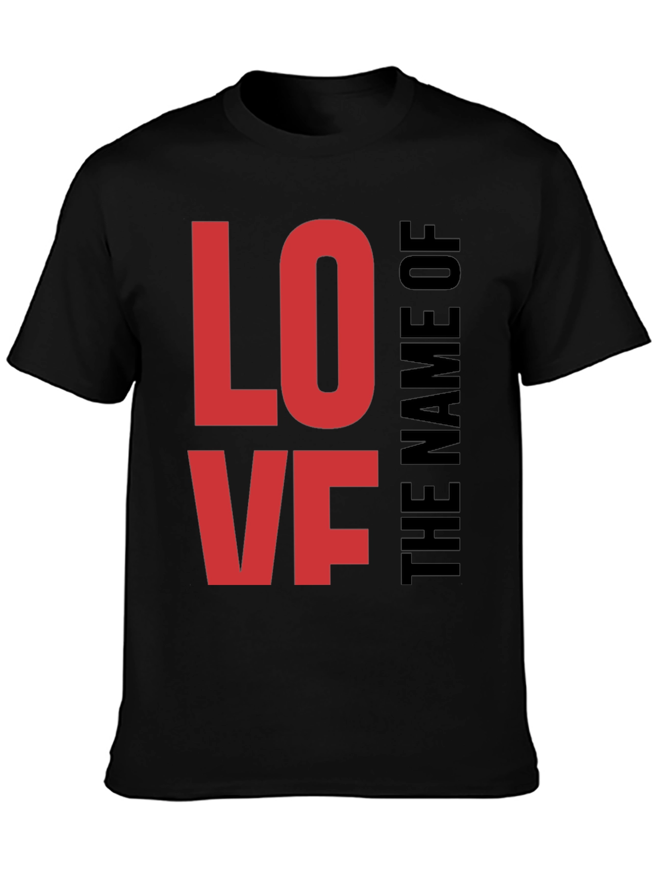 Love Graphic Black Tee for Men