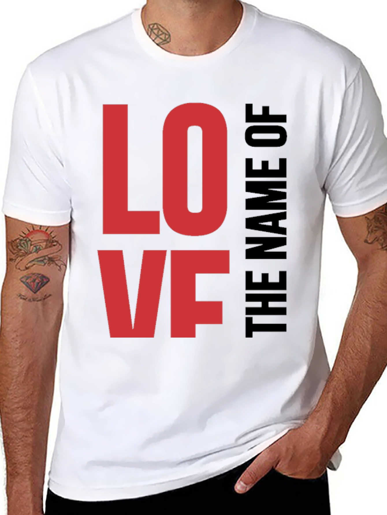 Love Graphic Black Tee for Men
