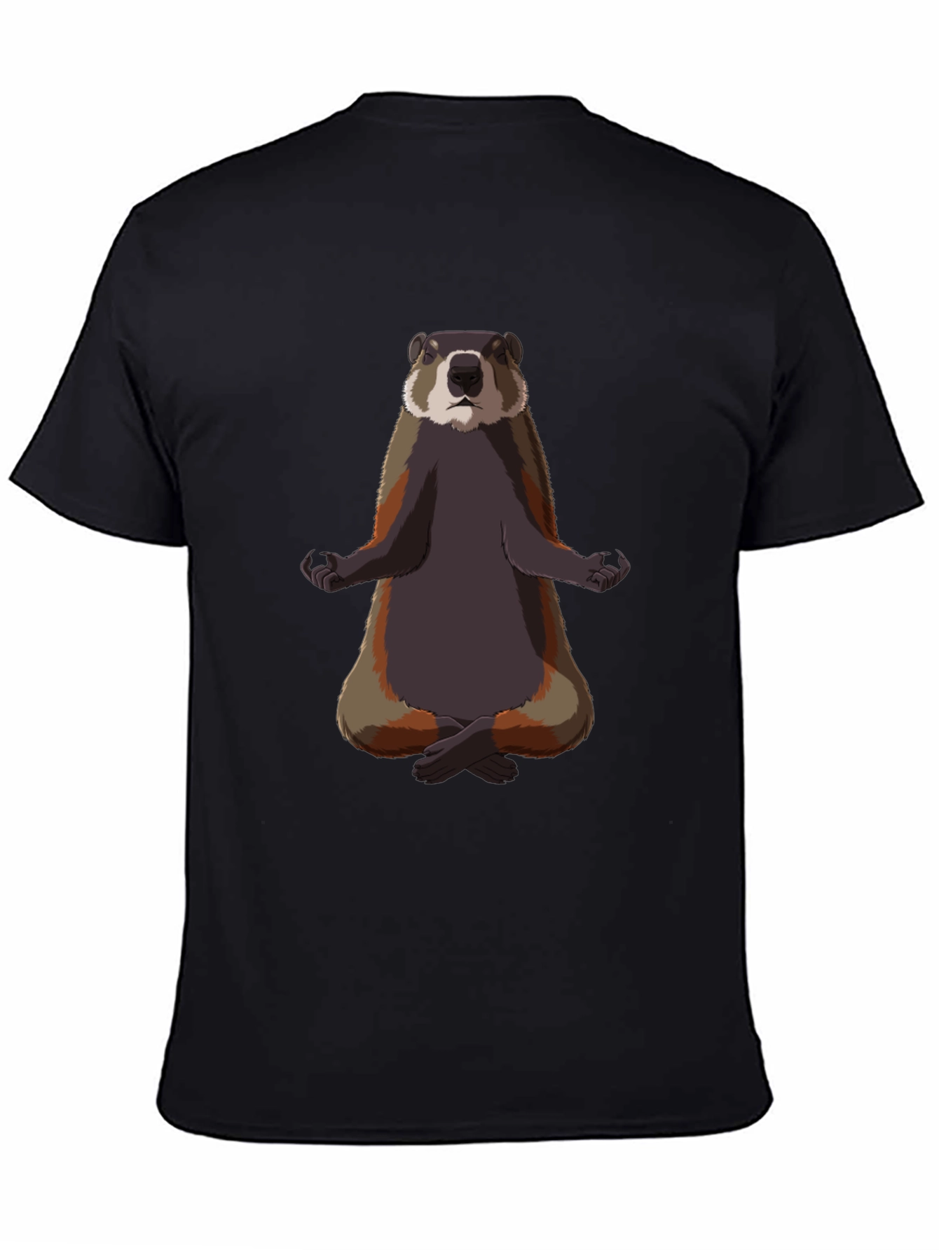 Meditating Marmot Graphic Tee - Zen Animal T-Shirt