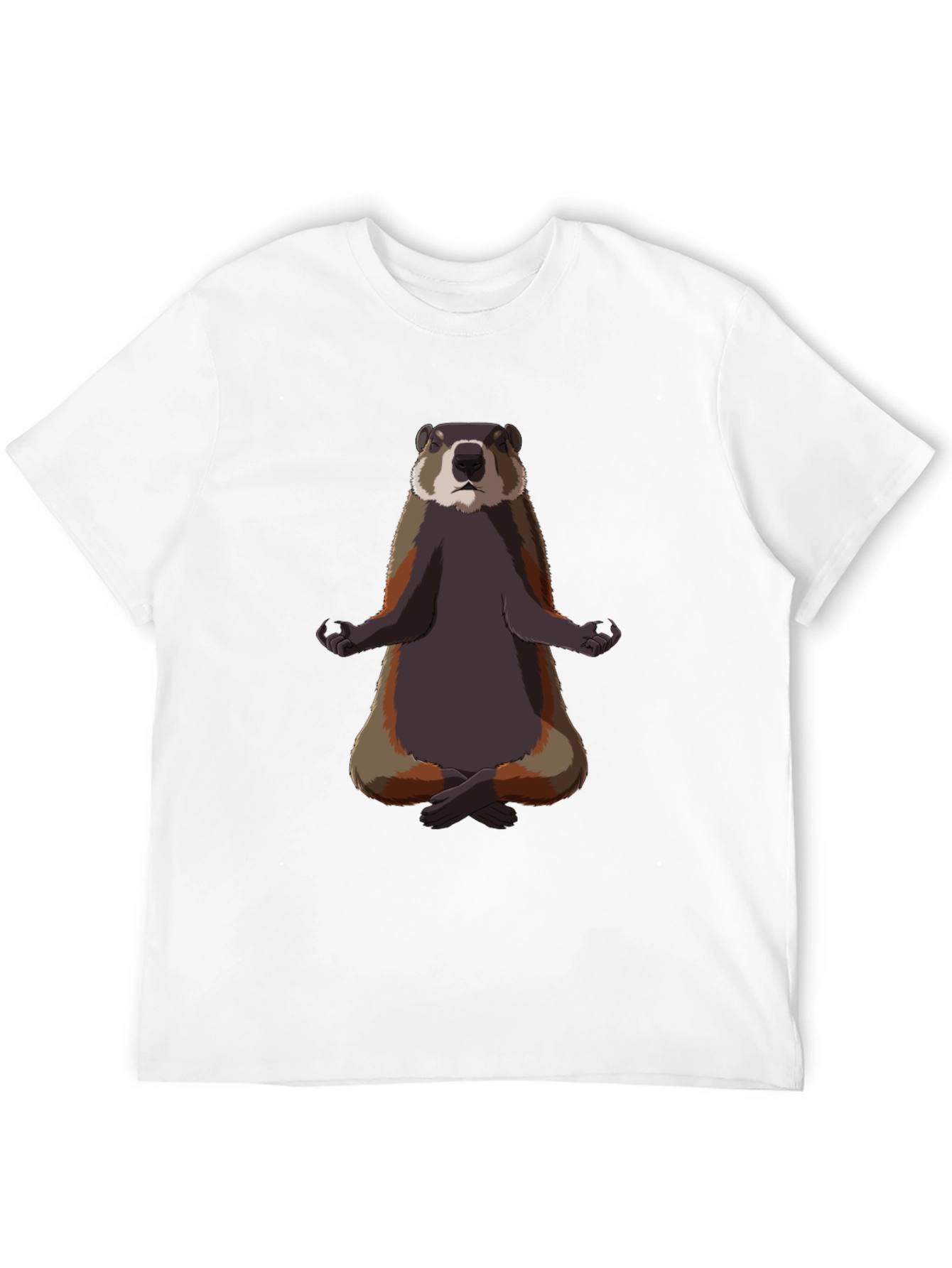 Meditating Marmot Graphic Tee - Zen Animal T-Shirt