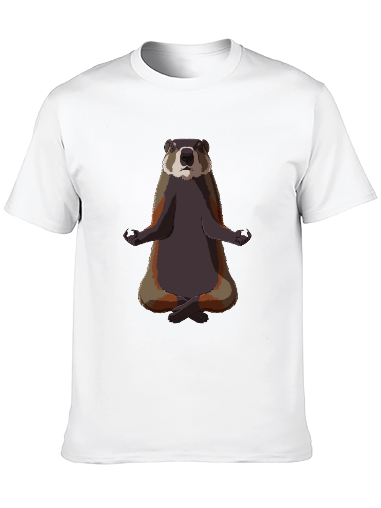 Meditating Marmot Graphic Tee - Zen Animal T-Shirt