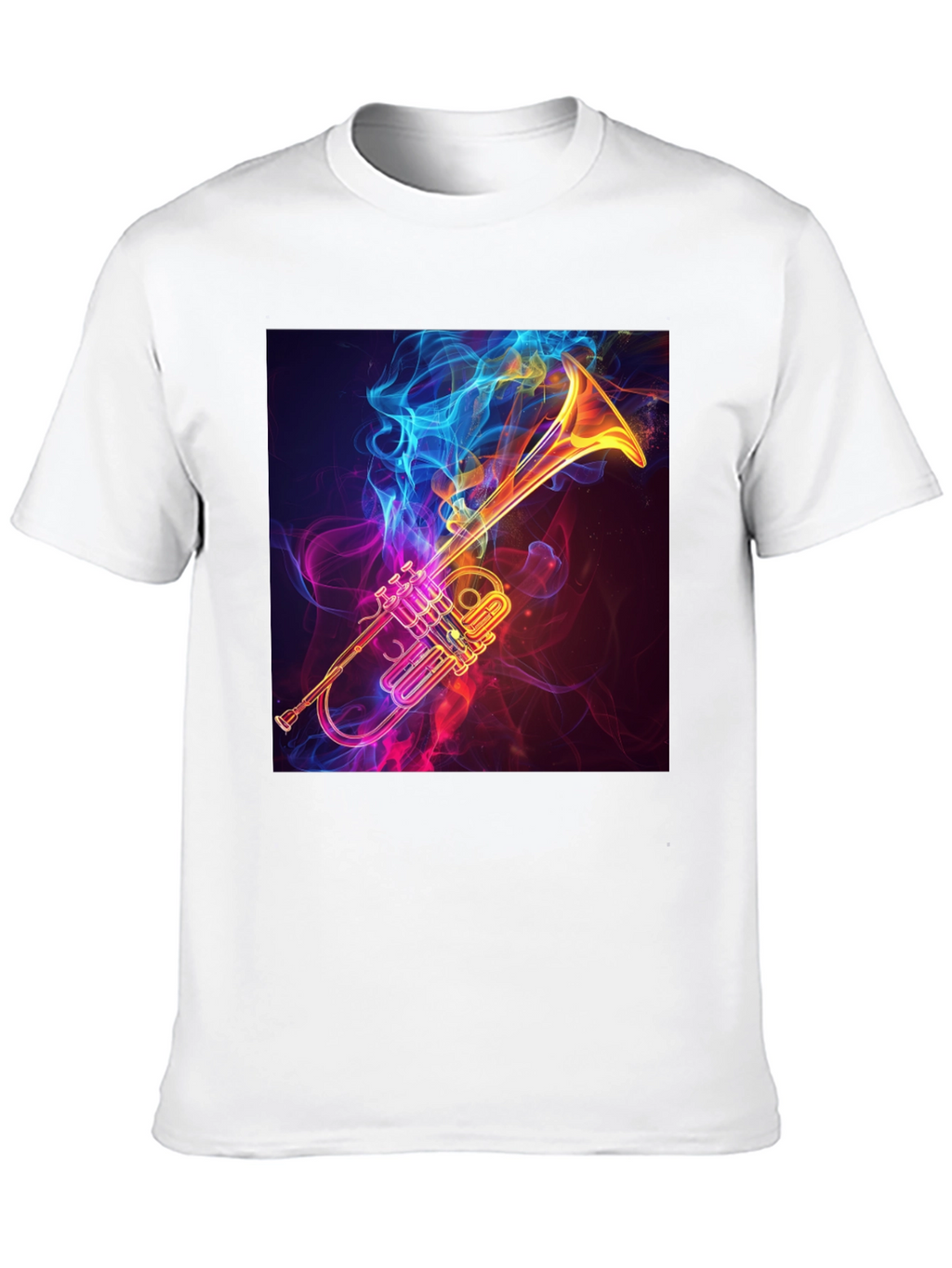 Stylish Trumpet Graphic Tee - Black