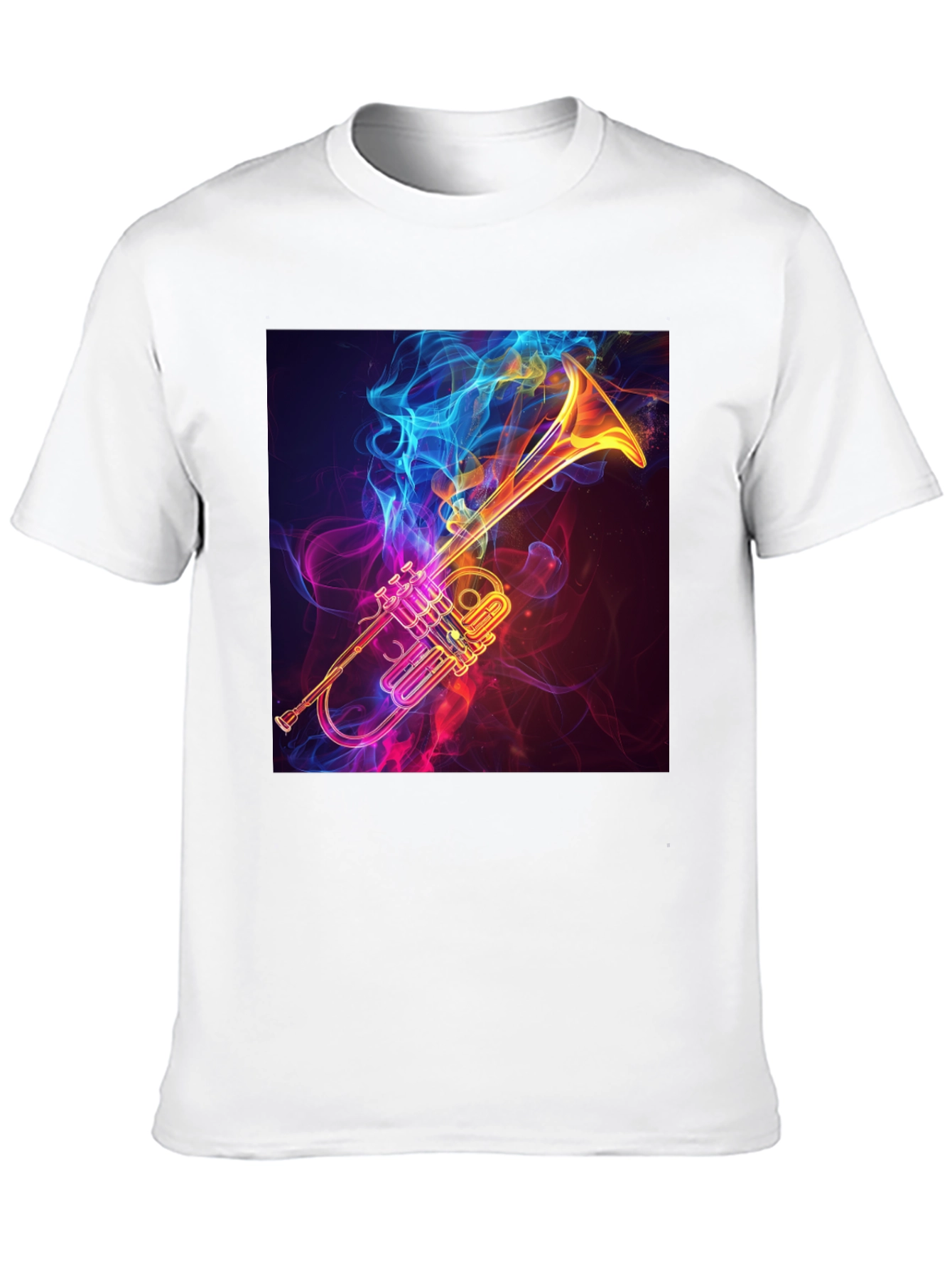 Stylish Trumpet Graphic Tee - Black