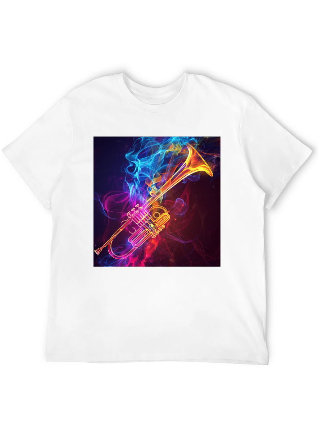 Stylish Trumpet Graphic Tee - Black