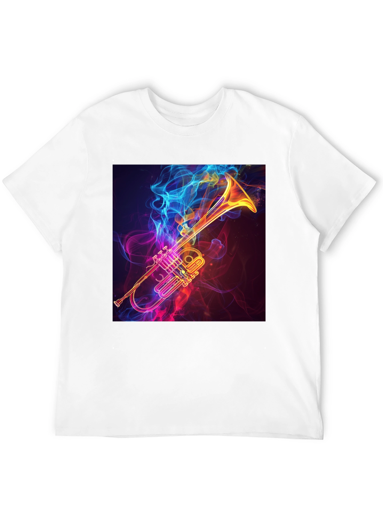 Stylish Trumpet Graphic Tee - Black