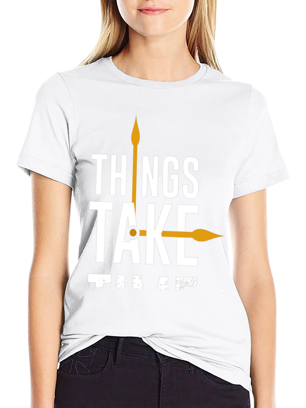 Things Take Time T-Shirt Black Casual Cotton Tee