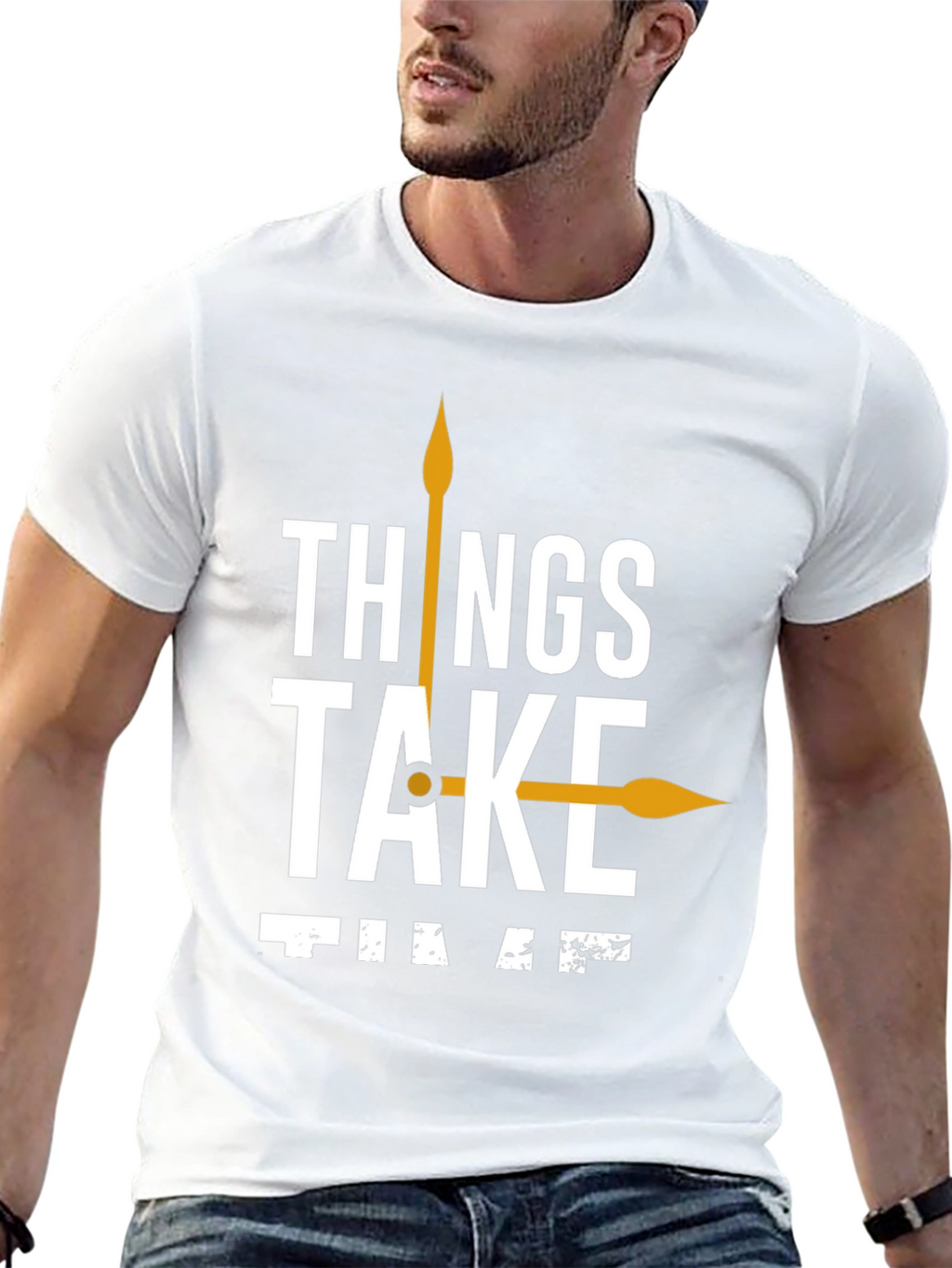 Things Take Time T-Shirt Black Casual Cotton Tee