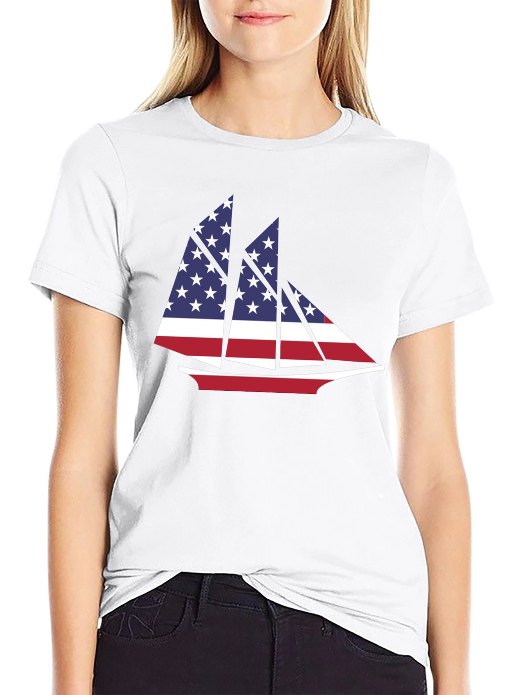 American Flag Sailboat T-Shirt