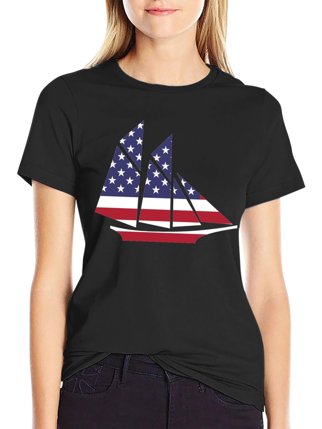 American Flag Sailboat T-Shirt