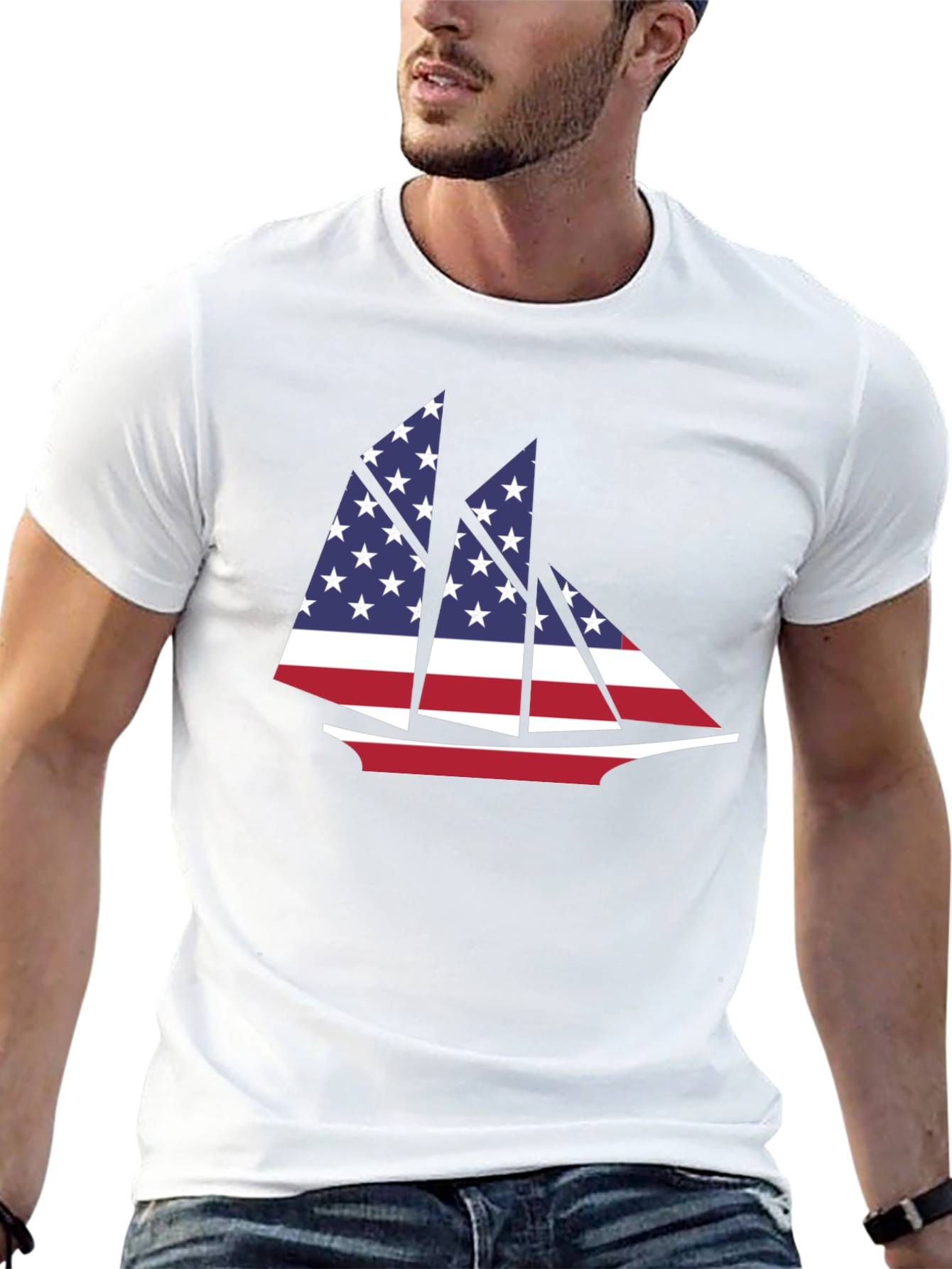 American Flag Sailboat T-Shirt