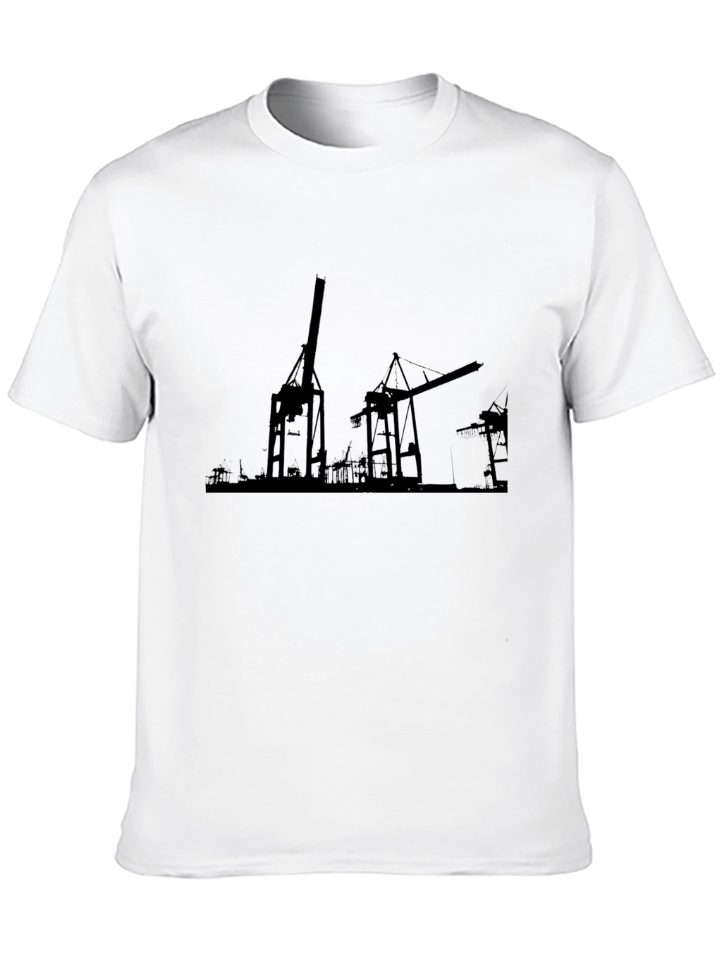 Urban Silhouette Tee - Harbour Cranes Black Graphic T-Shirt