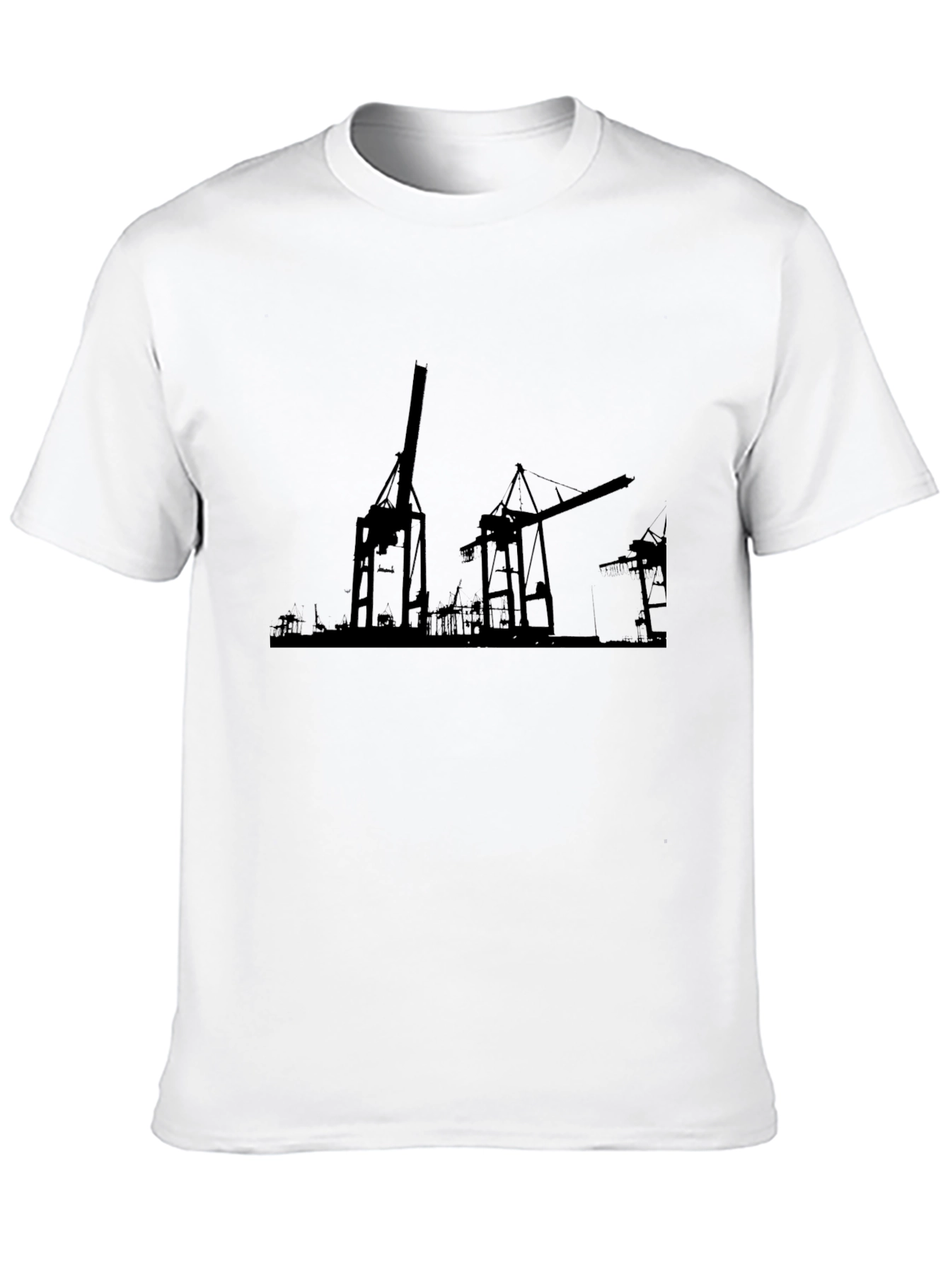 Urban Silhouette Tee - Harbour Cranes Black Graphic T-Shirt