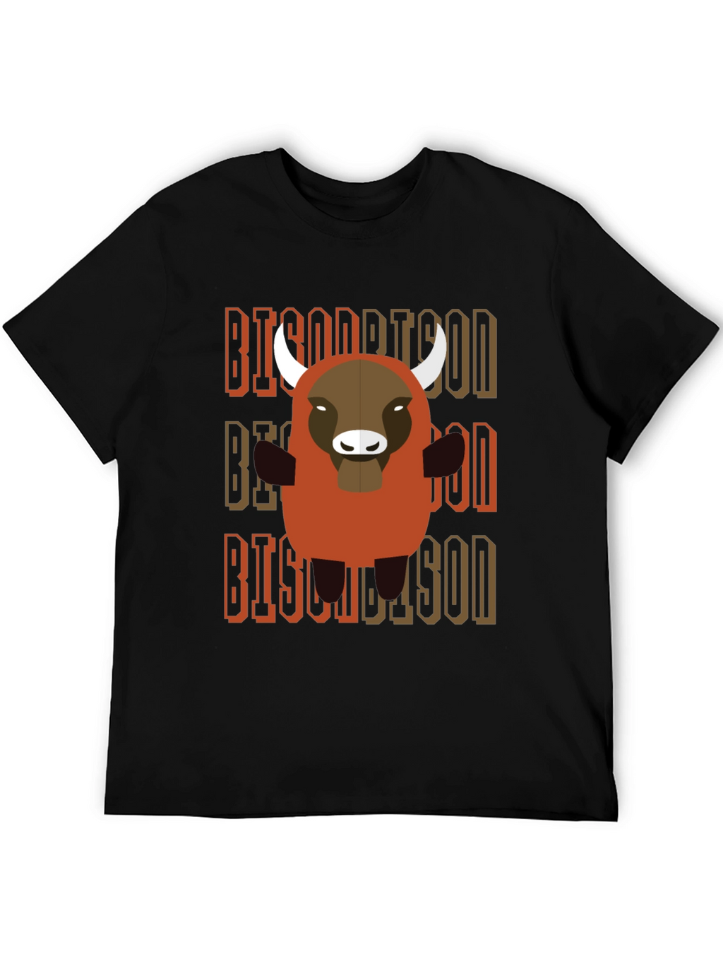 Cartoon Bison Graphic T-Shirt