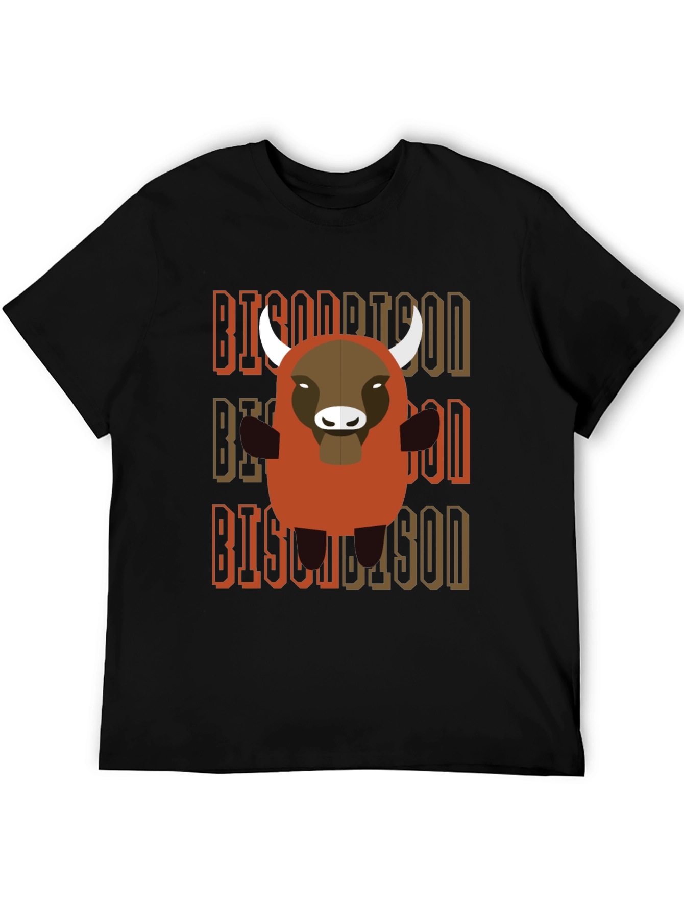 Cartoon Bison Graphic T-Shirt