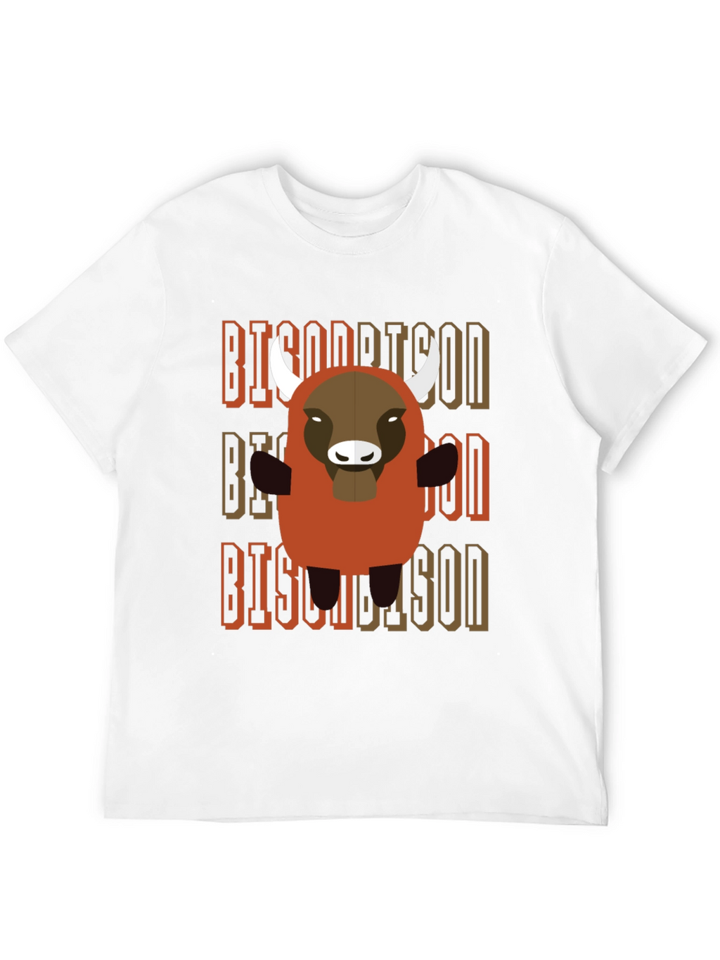 Cartoon Bison Graphic T-Shirt