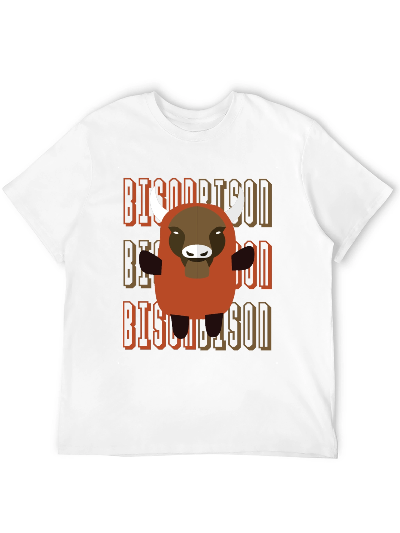 Cartoon Bison Graphic T-Shirt