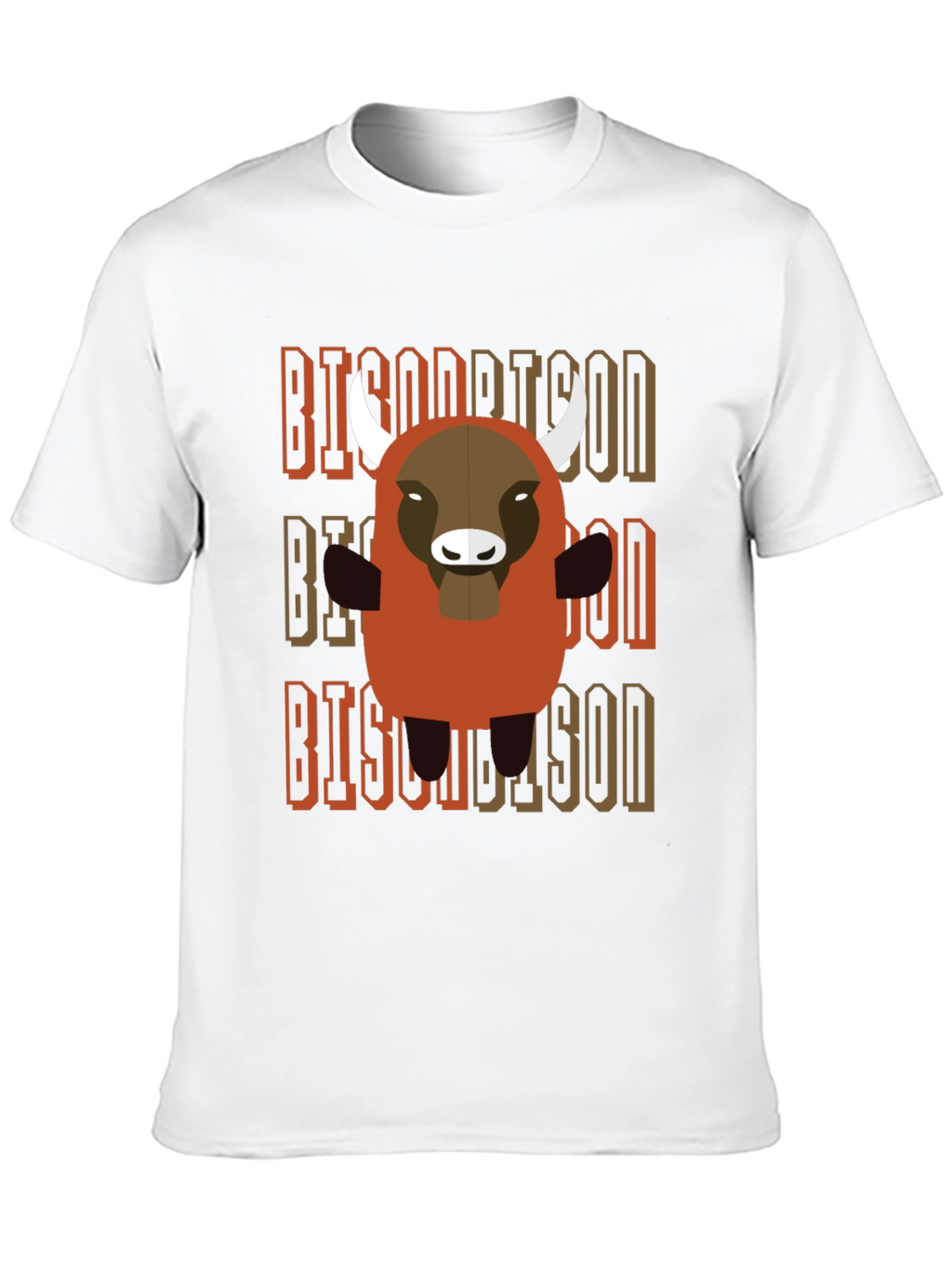 Cartoon Bison Graphic T-Shirt